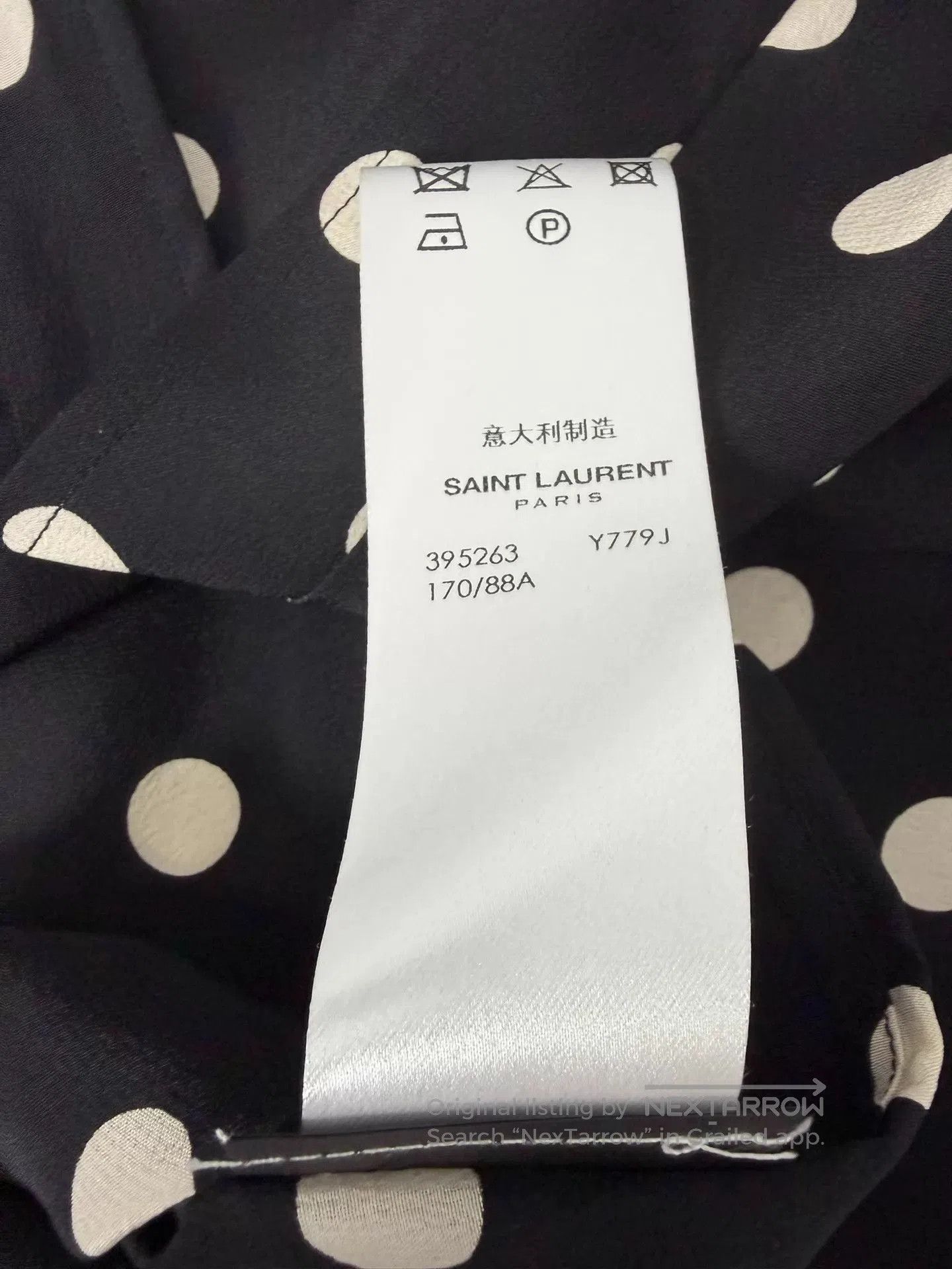 Saint Laurent Paris Black Polka Dot Long Sleeve Button. Size US M / EU 48-50 / 2 - 6 Thumbnail
