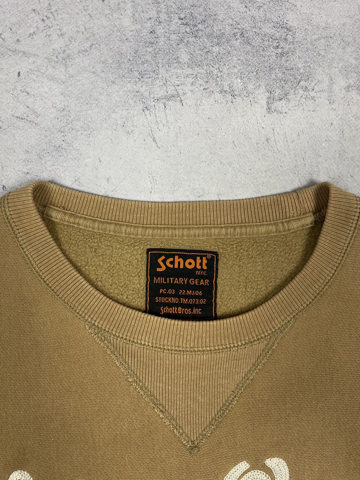 Schott Vintage Schott NYC Embroidered Logo Brown Sweatshirt Y2K Size US M / EU 48-50 / 2 - 8 Thumbnail