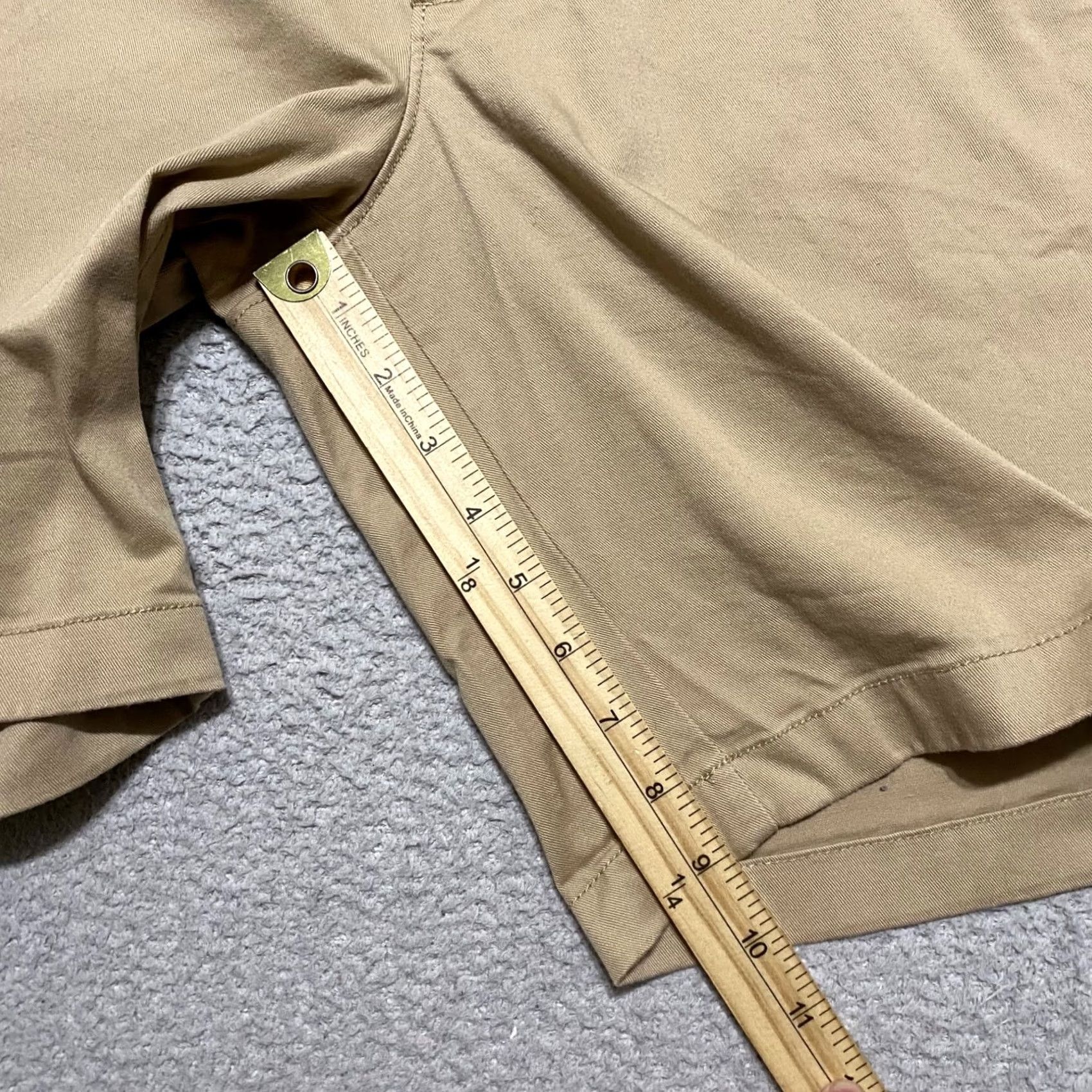 J.Crew J.CREW Mens Shorts Solid Beige Chino Flat Front Inseam 9" Casual Outdoor Size US 33 - 5 Thumbnail