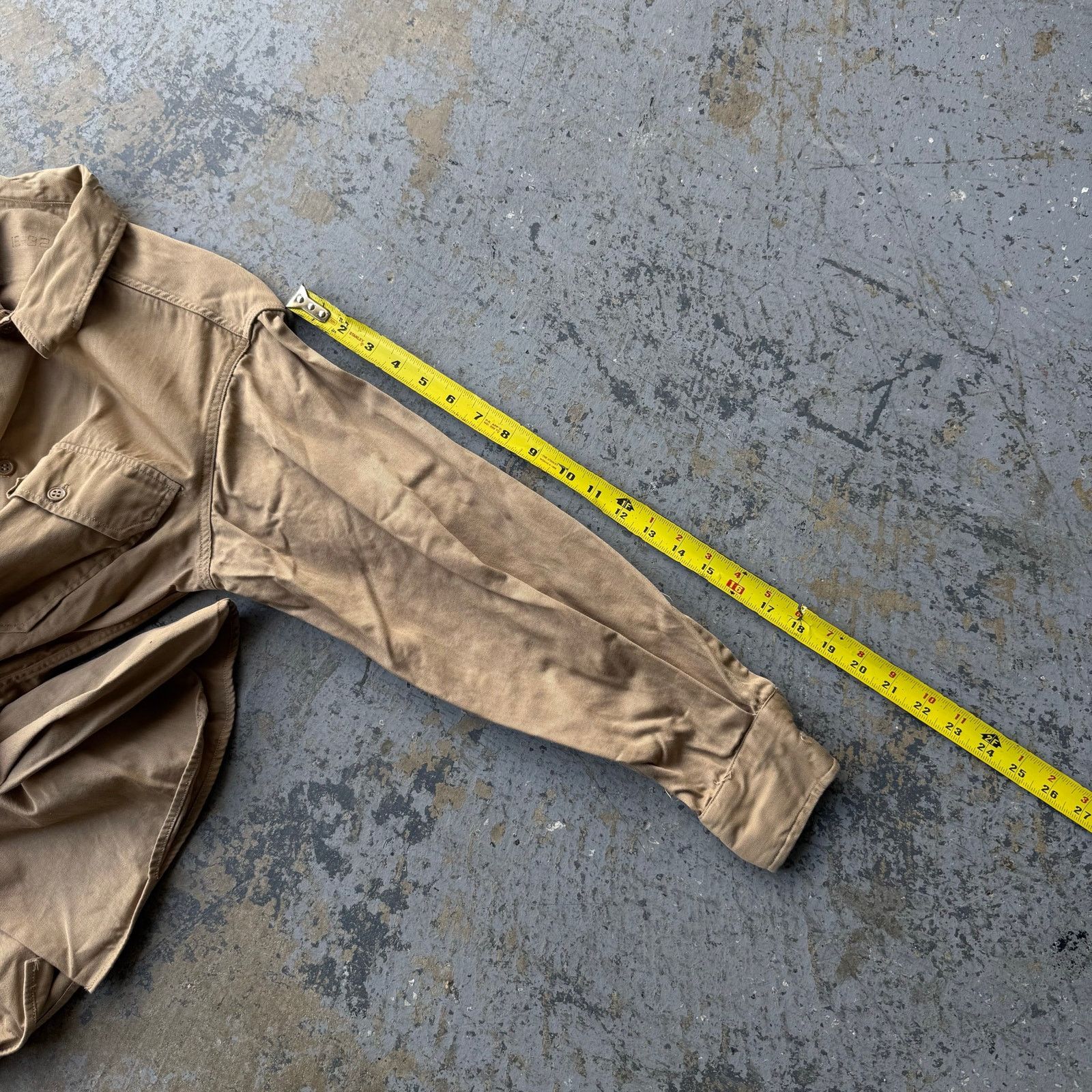 Vintage Vintage 1950s US Army Poplin Khaki Shirt Mens Size US M / EU 48-50 / 2 - 7 Thumbnail
