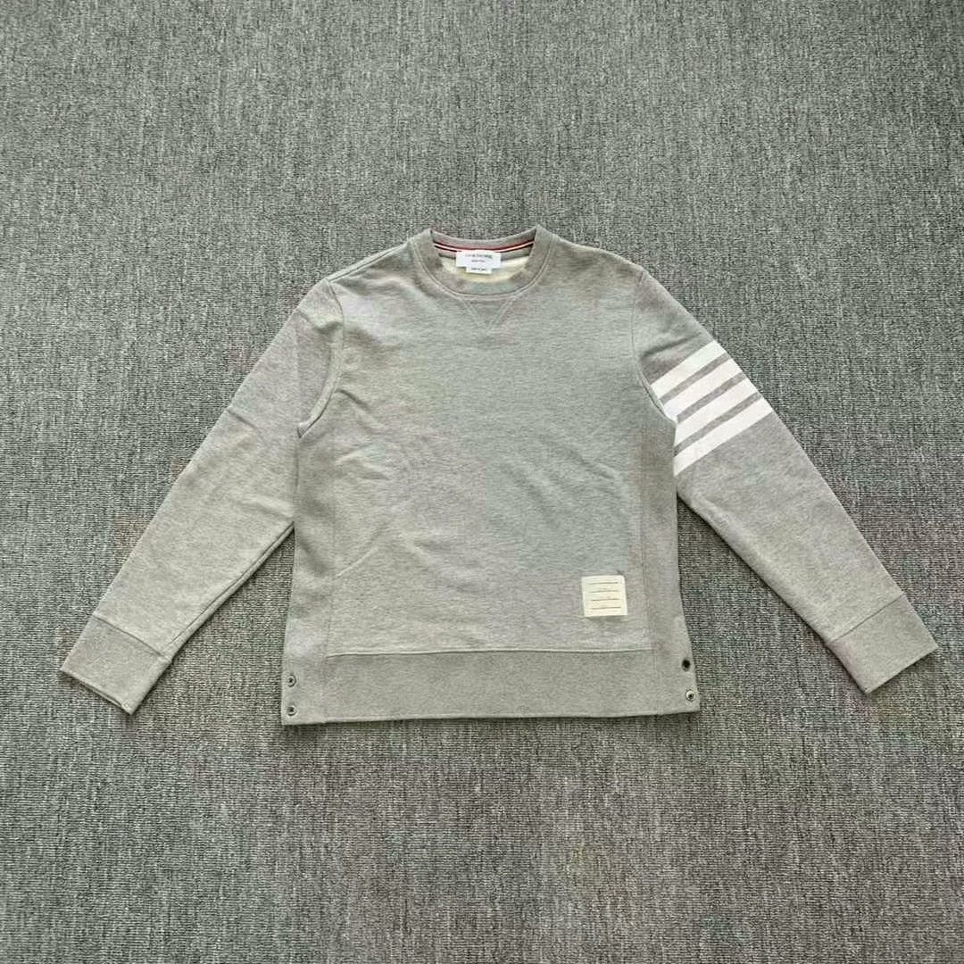gray four-stripe sweatshirt by Throm Browne