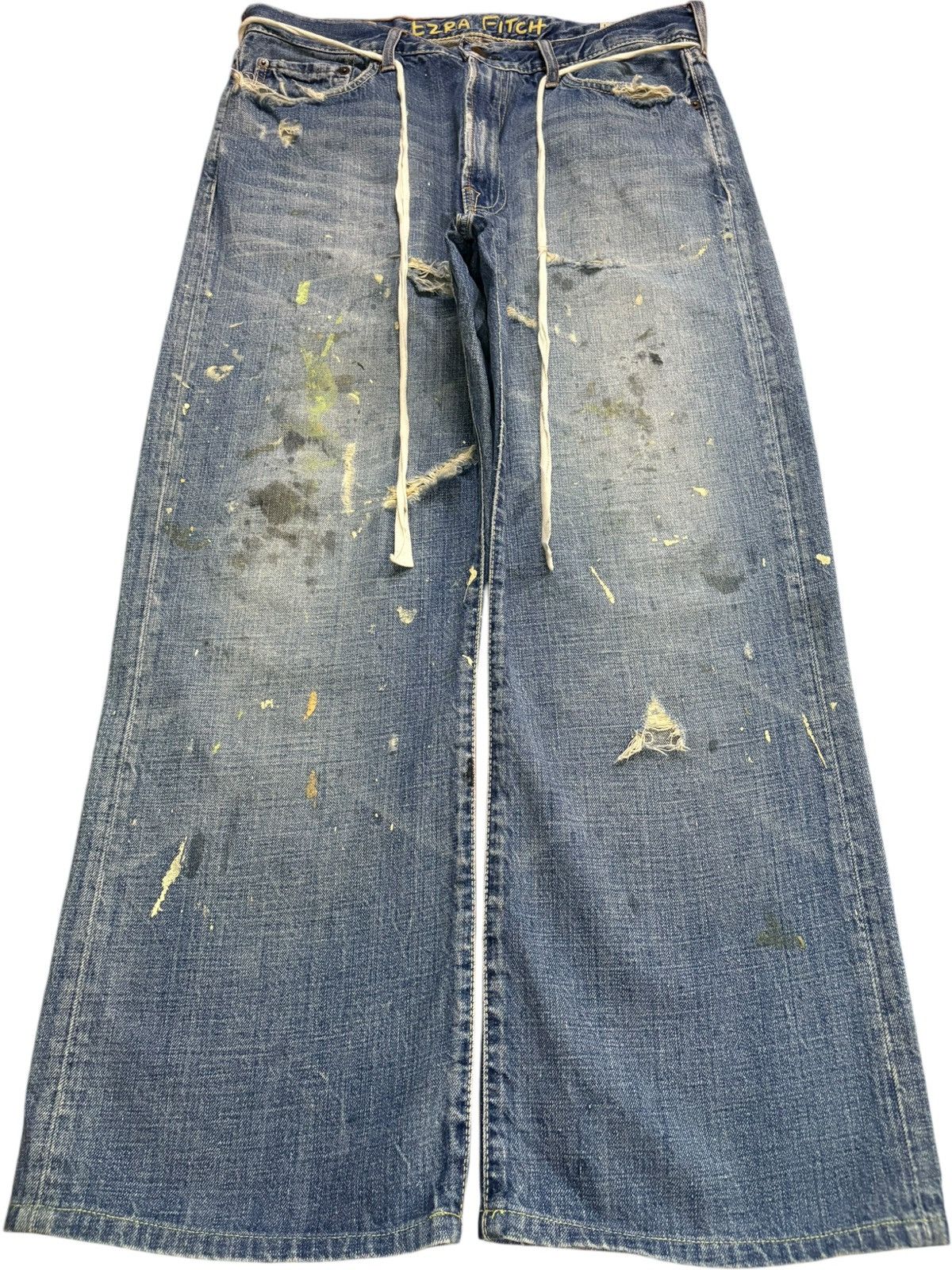 Japanese Brand Vintage Japanese Brand Mud Wash Paint Distress Bootcut Jeans Size US 30 / EU 46 - 1 Thumbnail