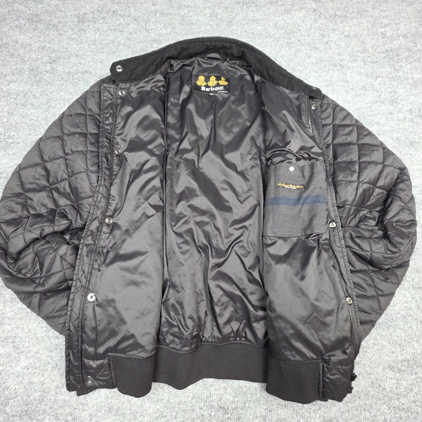 Barbour Barbour Edderton Bomber Jacket Men's XXL Black Lightweight Quilted Snap Size US XXL / EU 58 / 5 - 3 Thumbnail