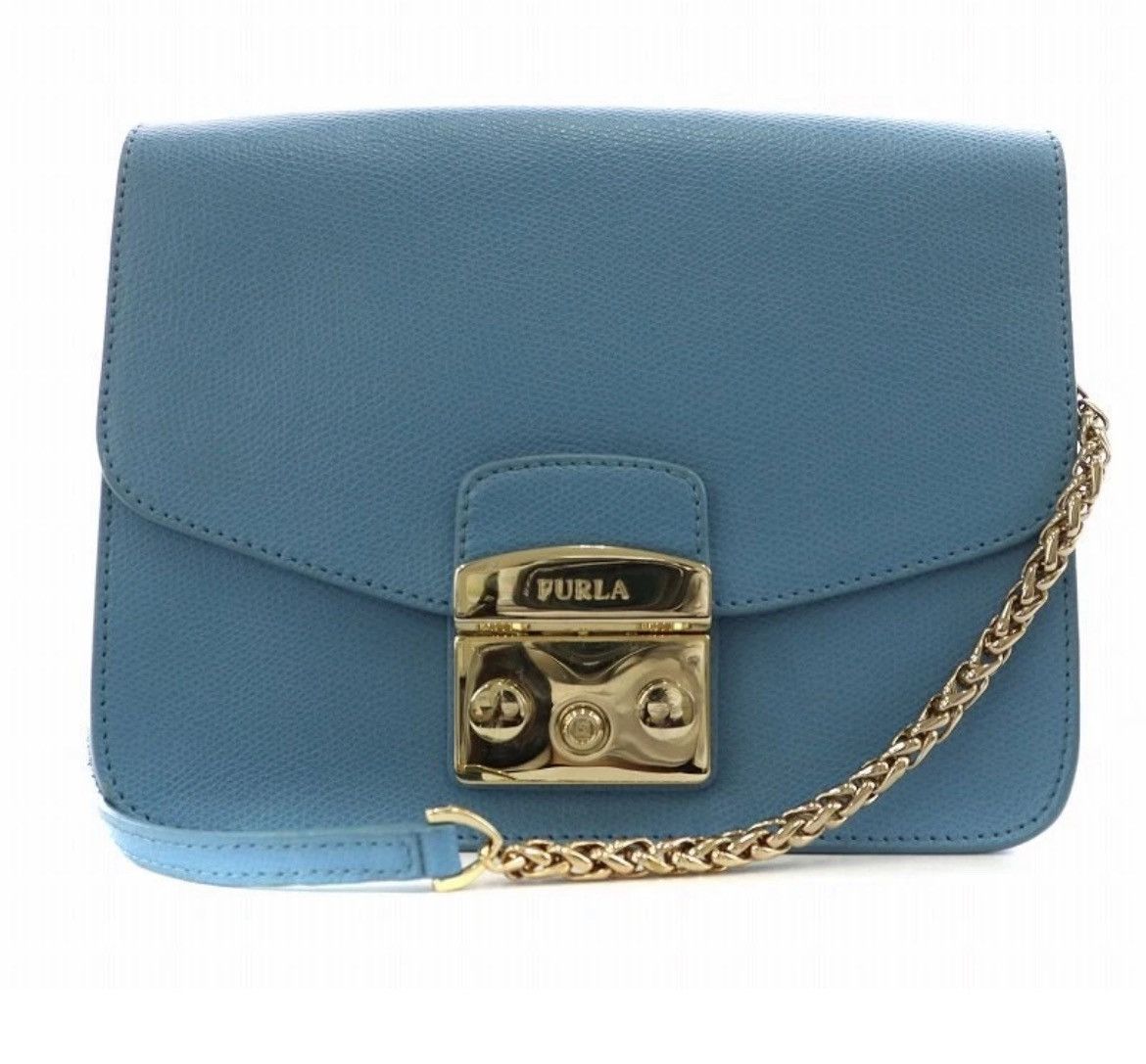 Furla Furla Metropolis Soft Leather Crossbody Bag - Muted Blue Size ONE SIZE - 1 Thumbnail