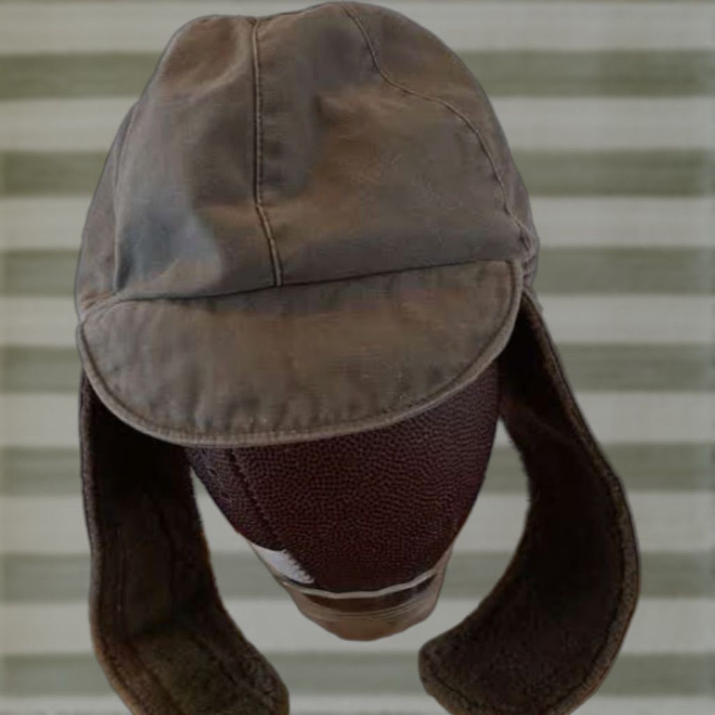 Vintage VINTAGE Albert Kempf Teunz Skull Cap Men Adjustable Green Cotton Canvas Insulated Ear Flap Winter Military 7 1/4 Medium Size ONE SIZE - 1 Thumbnail