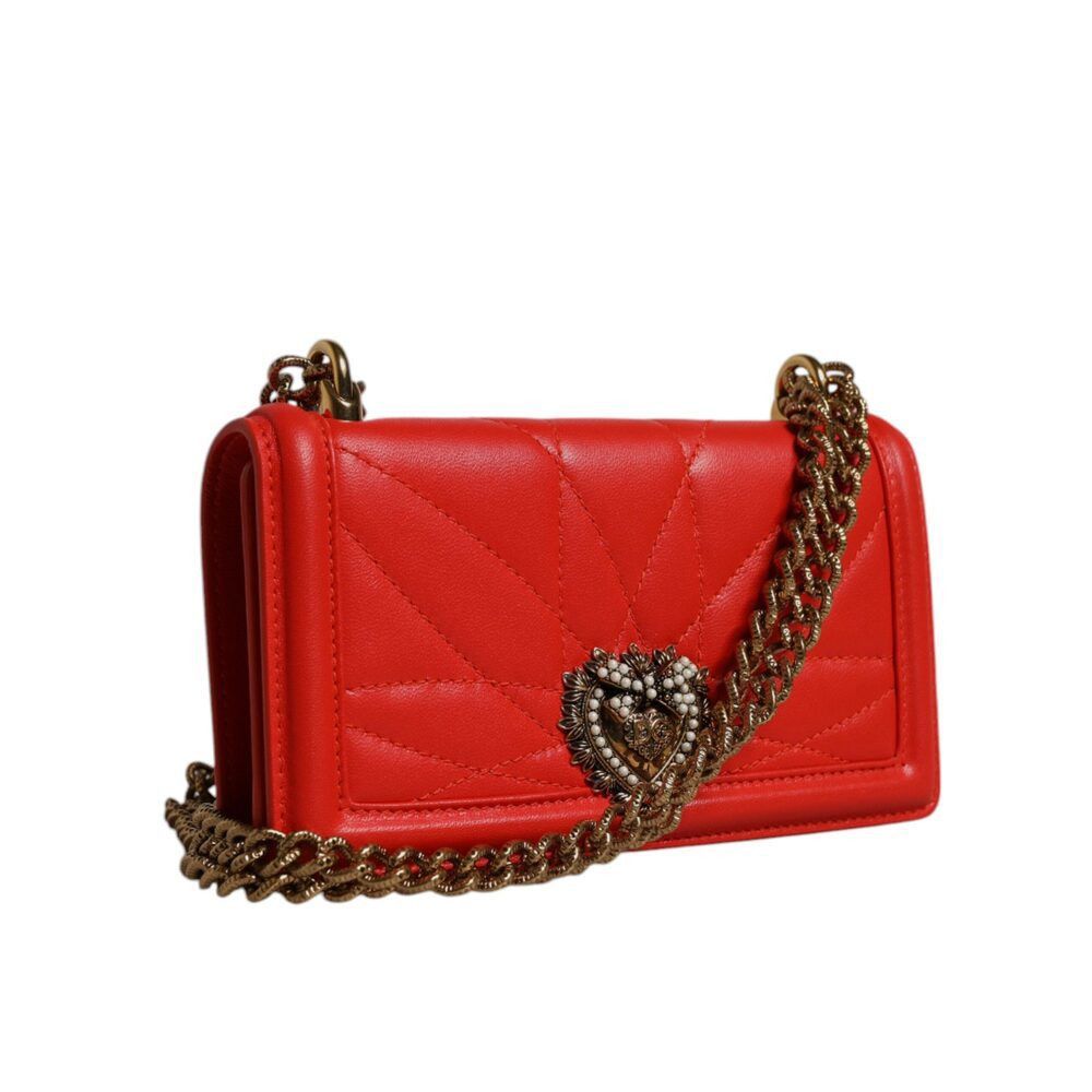 Dolce & Gabbana Dolce & Gabbana Red Quilted Devotion Crossbody Chain Phone C Size ONE SIZE - 4 Thumbnail