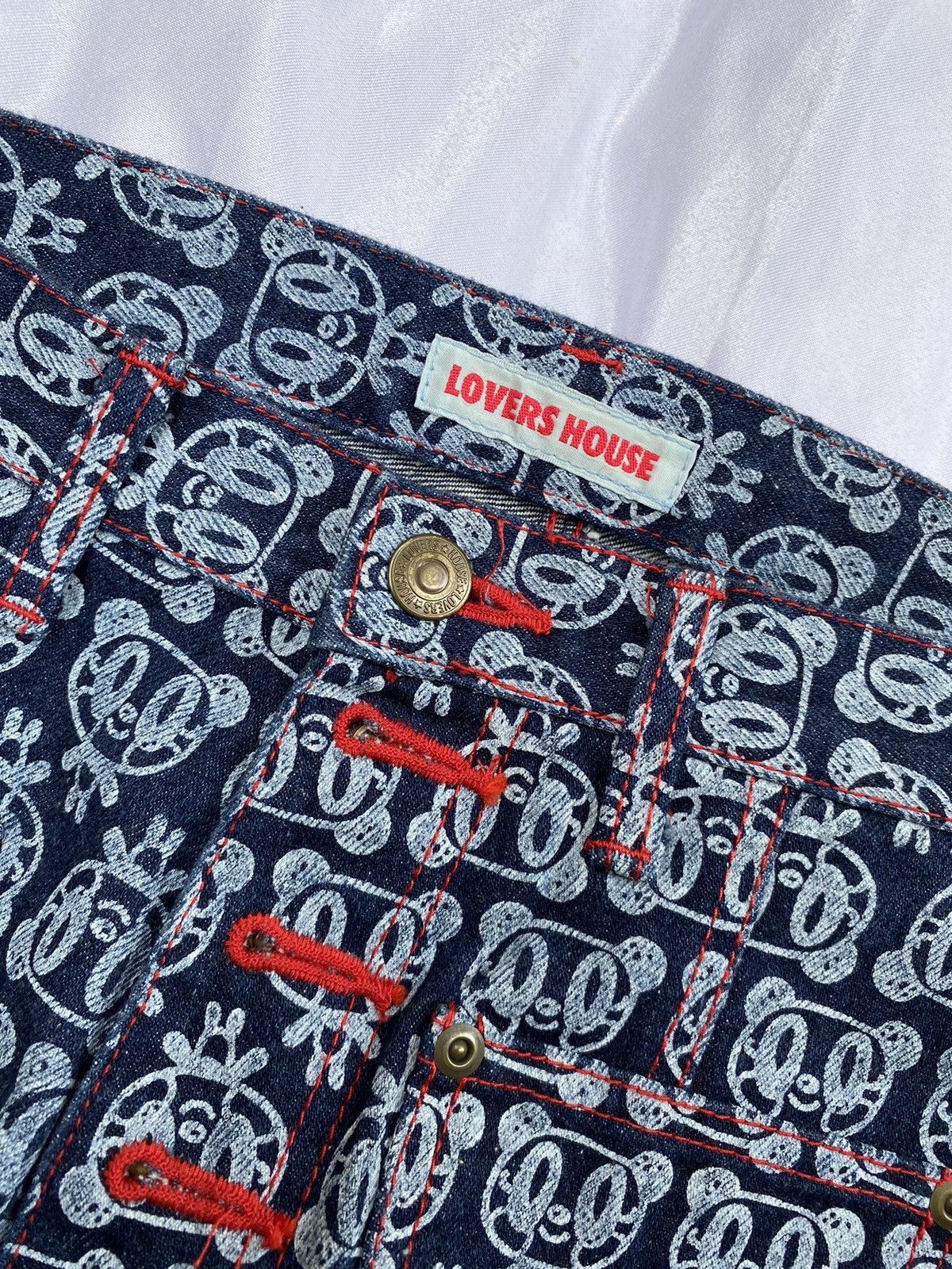 Other Rare Lover House Full Print Denim Pants Size US 27 - 3 Thumbnail