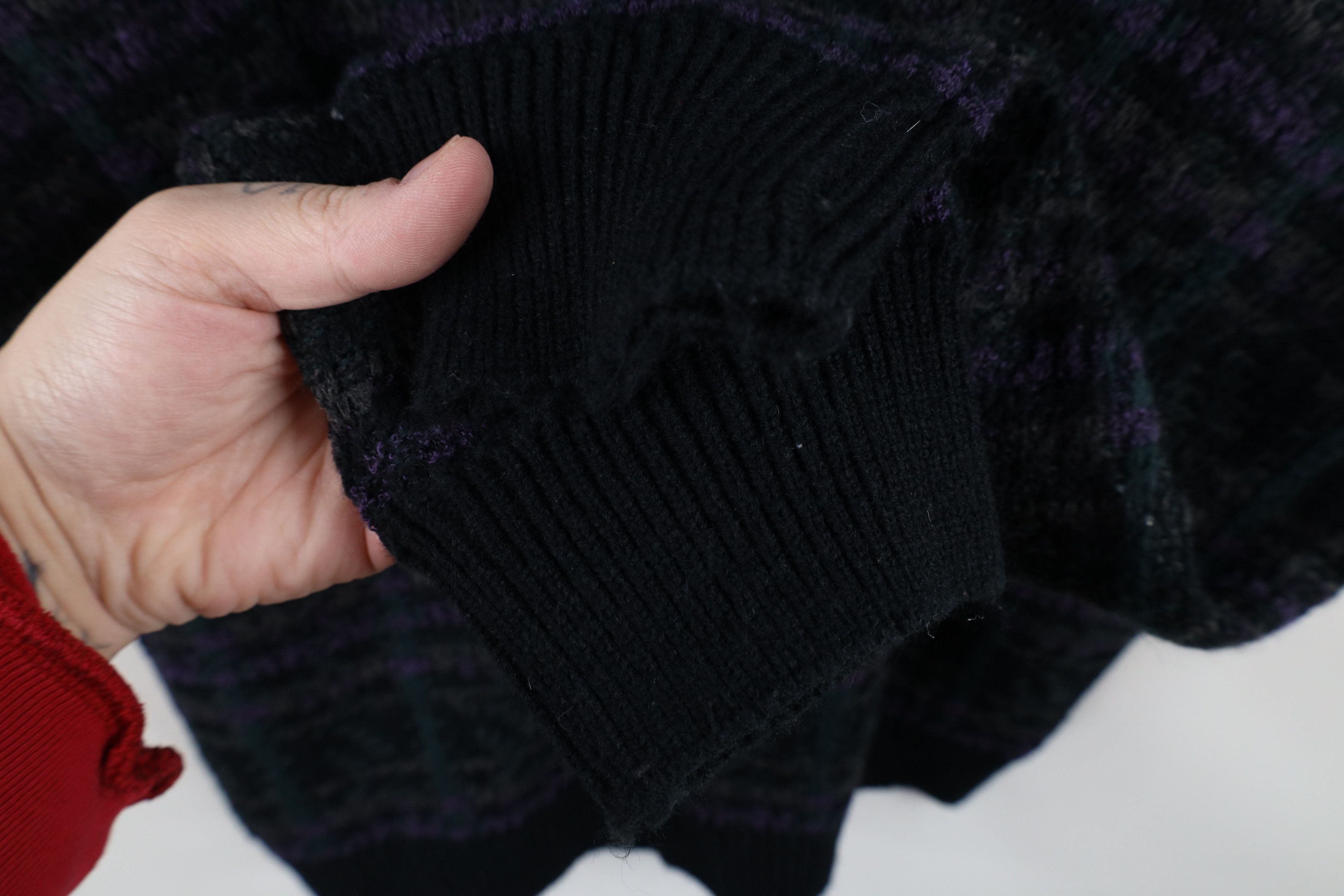 Vintage Vintage 90s Streetwear Rainbow Plaid Knit Crewneck Sweater Size US XXL / EU 58 / 5 - 5 Thumbnail