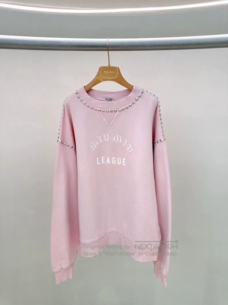 Miu Miu Miu Miu Size XS Pink rivet sweater Size XS / US 0-2 / IT 36-38 - 1 Thumbnail