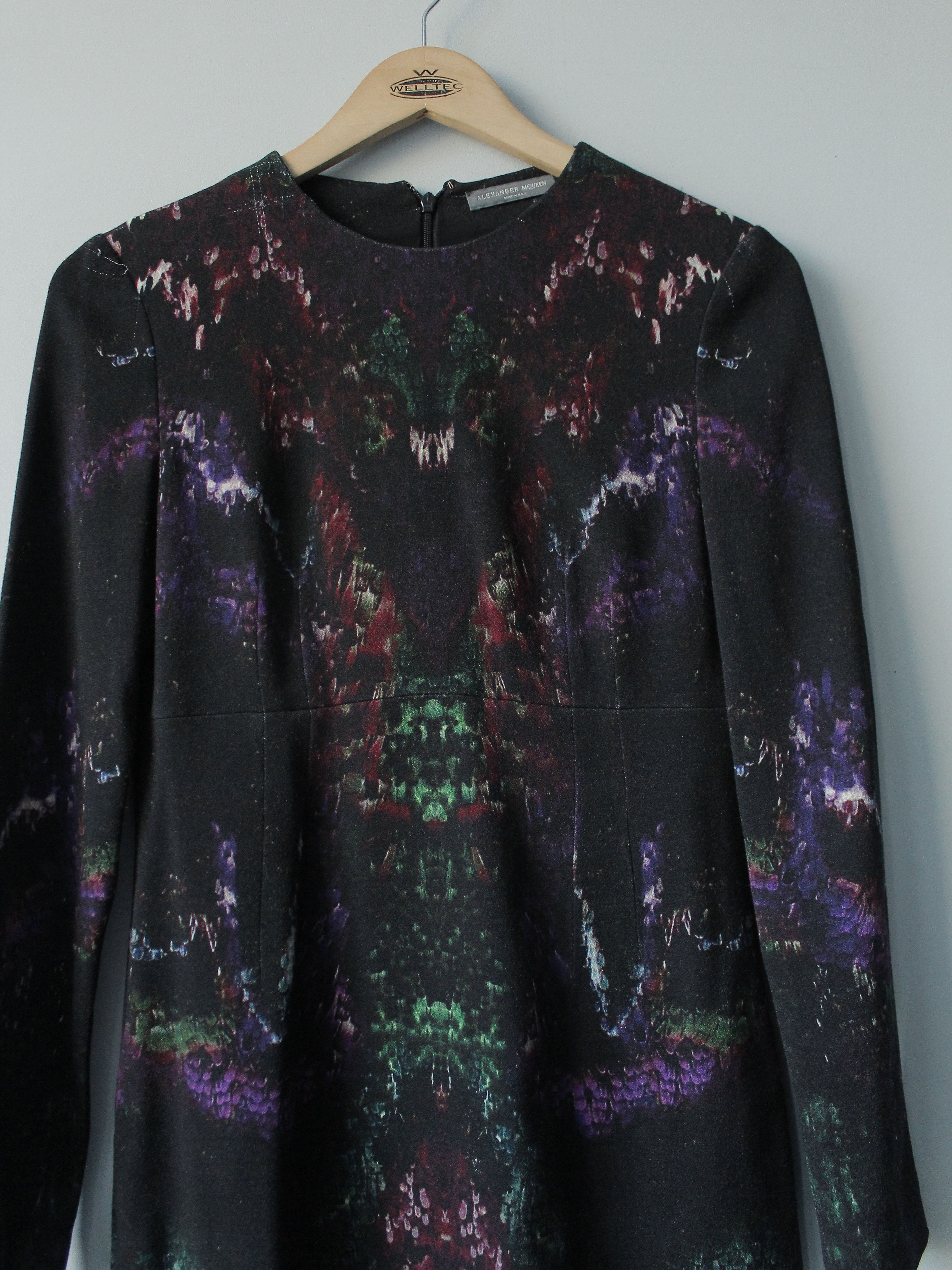 Alexander McQueen Alexander McQueen Midi Wool moth print jersey Dress Silk Size S / US 4 / IT 40 - 6 Thumbnail