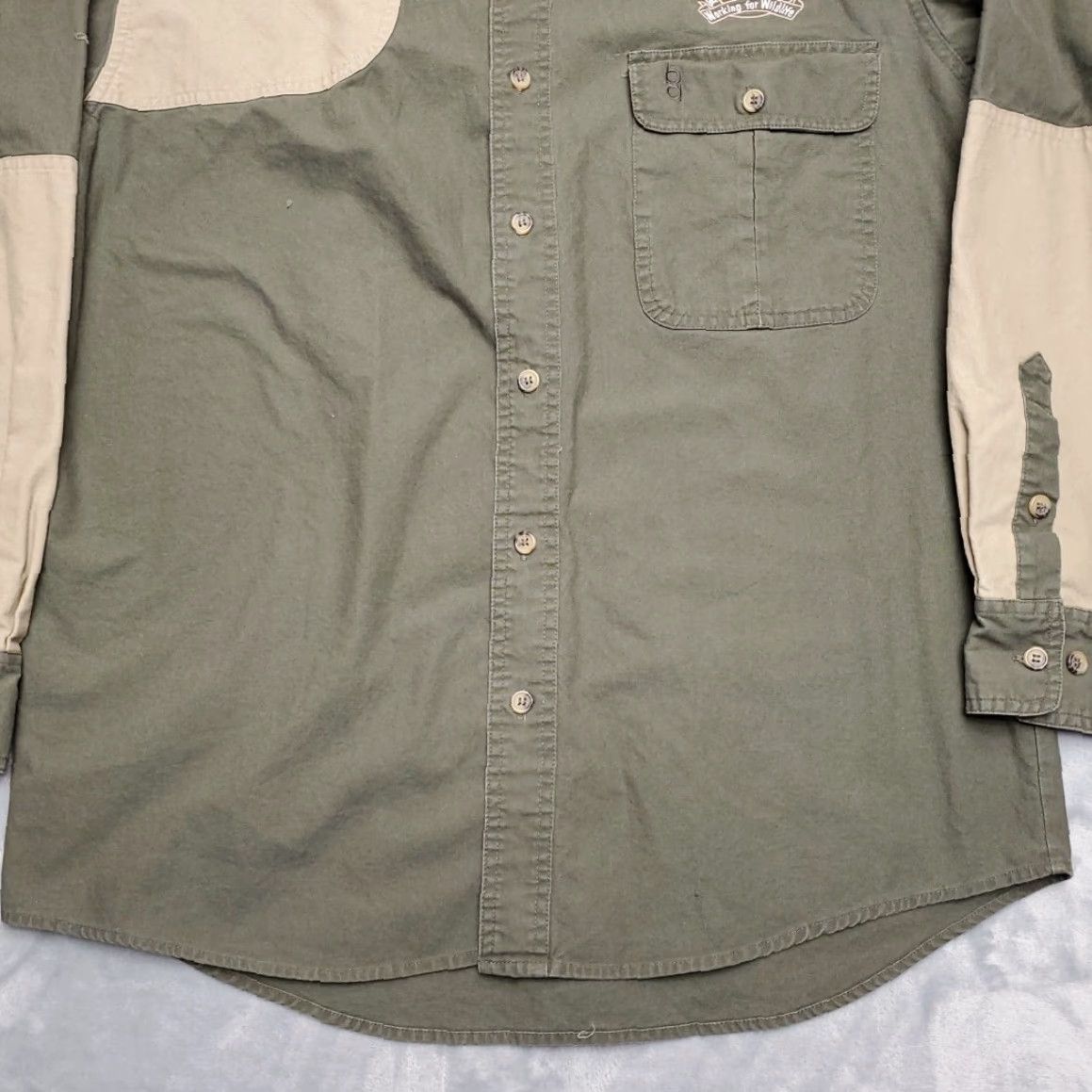 Vintage Rocky Mountain Elf Foundation Shirt Mens M Green Quilted Shoulder Shooting RMEF Size US M / EU 48-50 / 2 - 2 Thumbnail