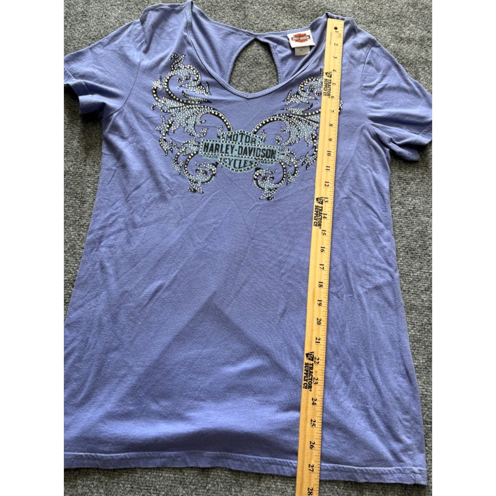Harley Davidson VINTAGE Harley-Davidson Top Womens XL Blue Cotton Custer South Dakota Blouse Short Sleeve Motorcycle USA Womens XL Blue Cotton Harley-Davidson Size XL / US 12-14 / IT 48-50 - 5 Thumbnail