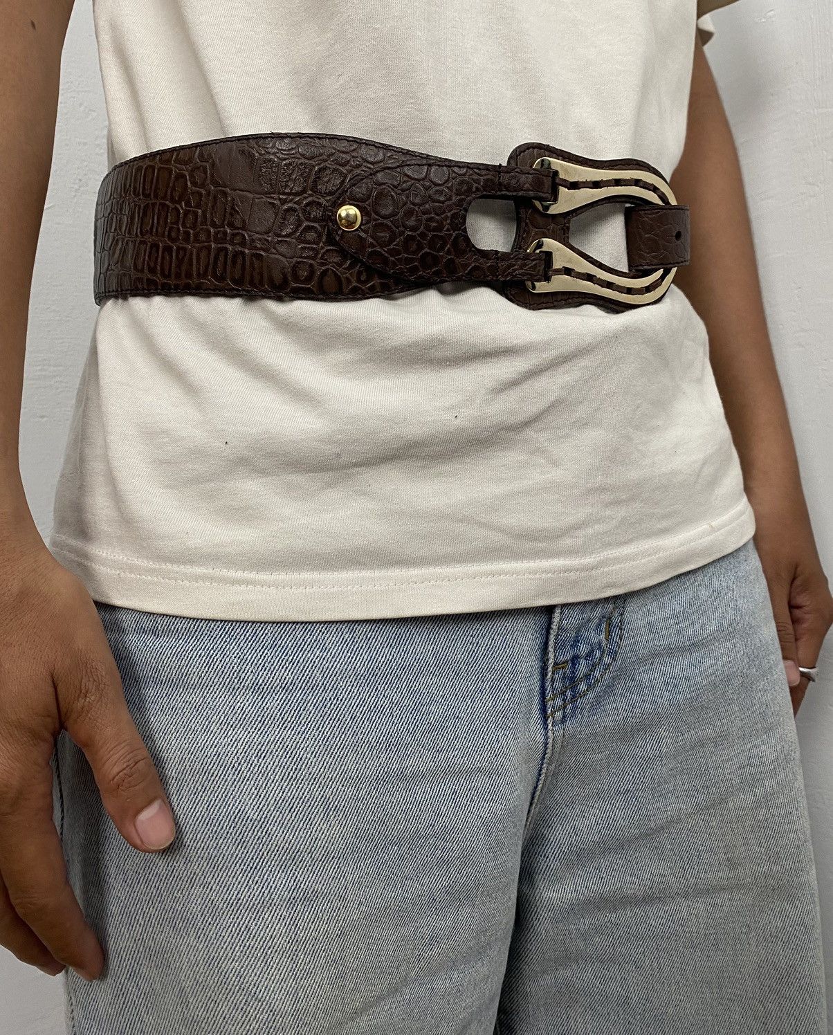 If Six Was Nine × Japanese Brand × KMRii Evapolin aligator big buckle belt Size ONE SIZE - 5 Thumbnail