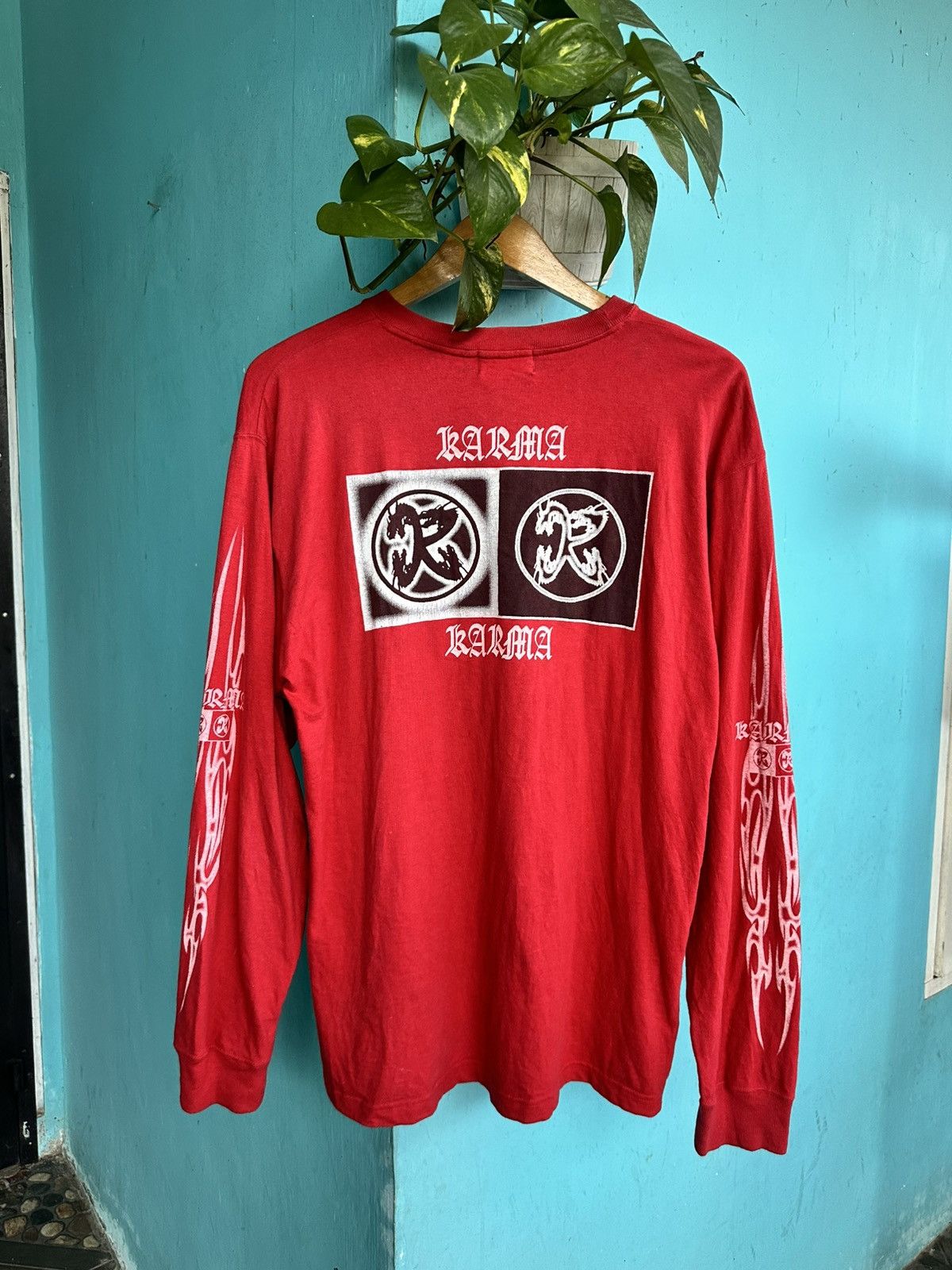 Japanese Brand Vintage Karma Japanese Brand Long Sleeve Size US L / EU 52-54 / 3 - 2 Thumbnail