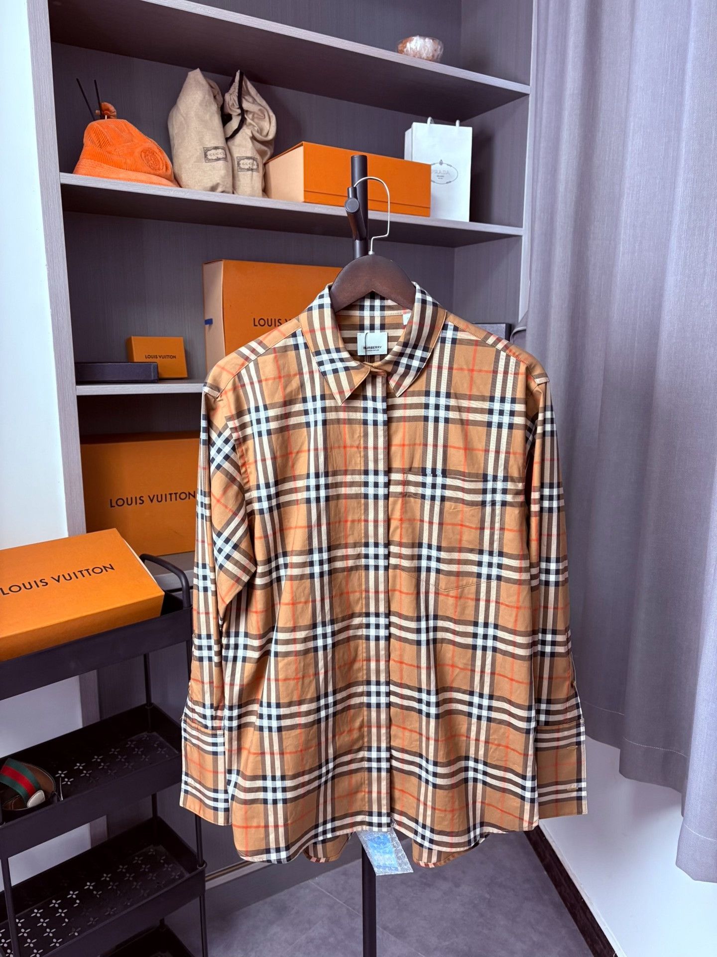 Burberry Burberry Plaid Beige Shirt 5 Men Size US XS / EU 42 / 0 - 1 Thumbnail