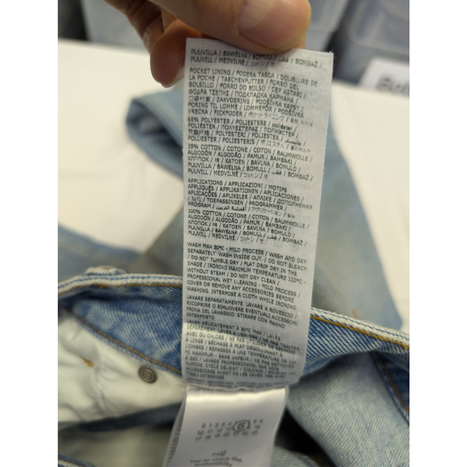 Maison Margiela o1rshd1 distressed straight-leg denim jeans blue used wash Size US 30 / EU 46 - 19 Thumbnail