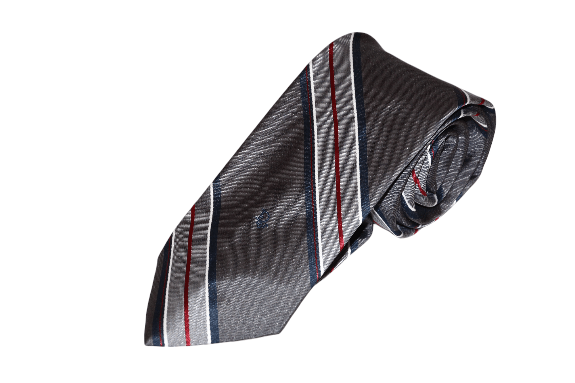 Christian Dior Monsieur Vtg Christian Dior Black Label USA made red-grey stripes tie Size ONE SIZE - 1 Thumbnail