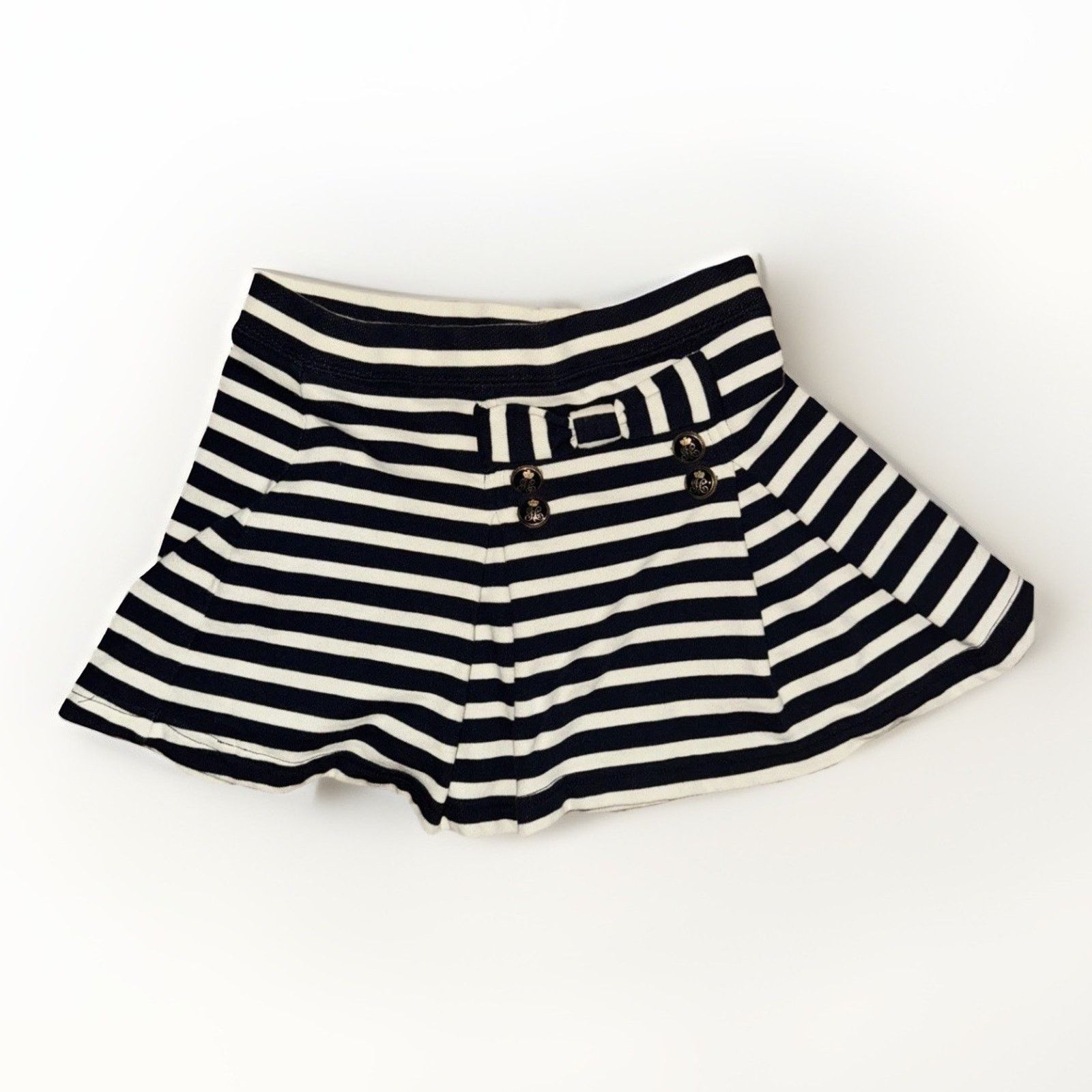Juicy Couture × Vintage Juicy Couture Striped Mini Skirt Navy White Y2K Size 12 Size 34" / US 12 / IT 48 - 1 Thumbnail