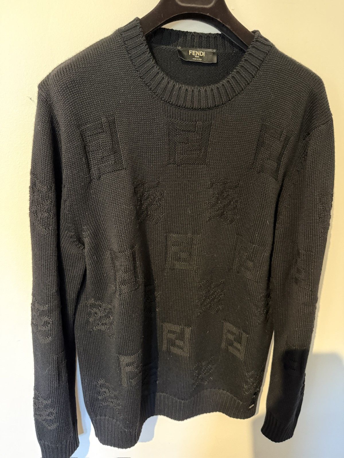 Fendi Fendi FF Motif Sweater Black Size US L / EU 52-54 / 3 - 3 Thumbnail