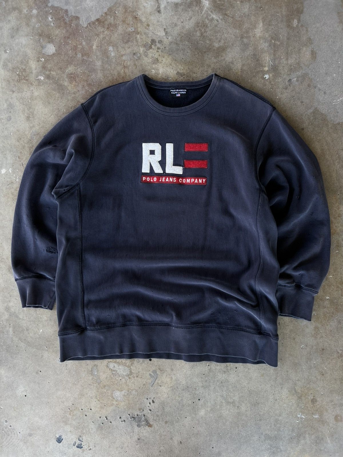 Polo Ralph Lauren Vtg 90’s Polo Ralph Lauren Reverse Weave Sweatshirt Crewneck Size US XL / EU 56 / 4 - 2 Thumbnail