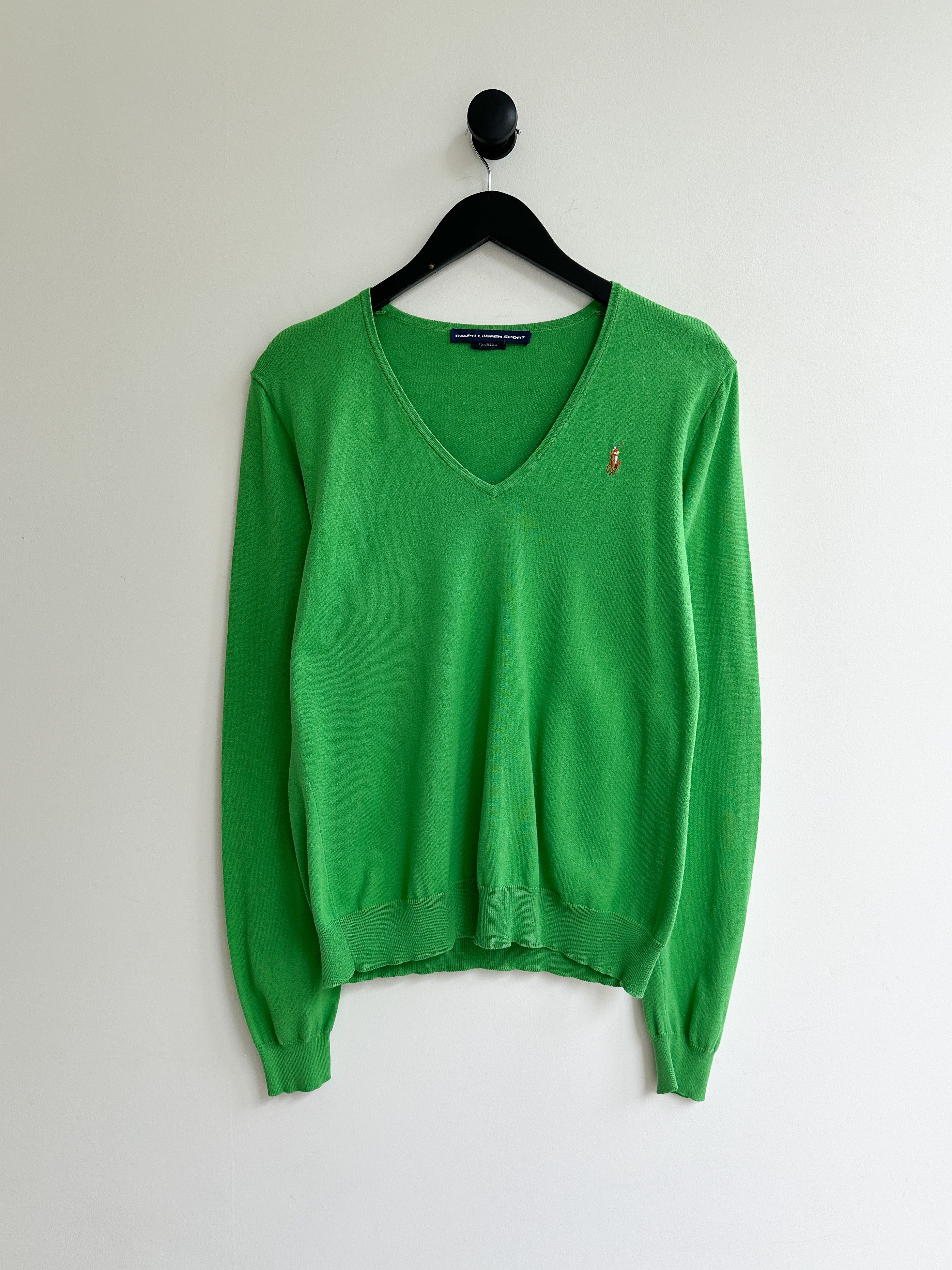 Polo Ralph Lauren Vintage Polo Ralph Lauren Green V Neck Sweater Jumper Size L / US 10 / IT 46 - 1 Thumbnail