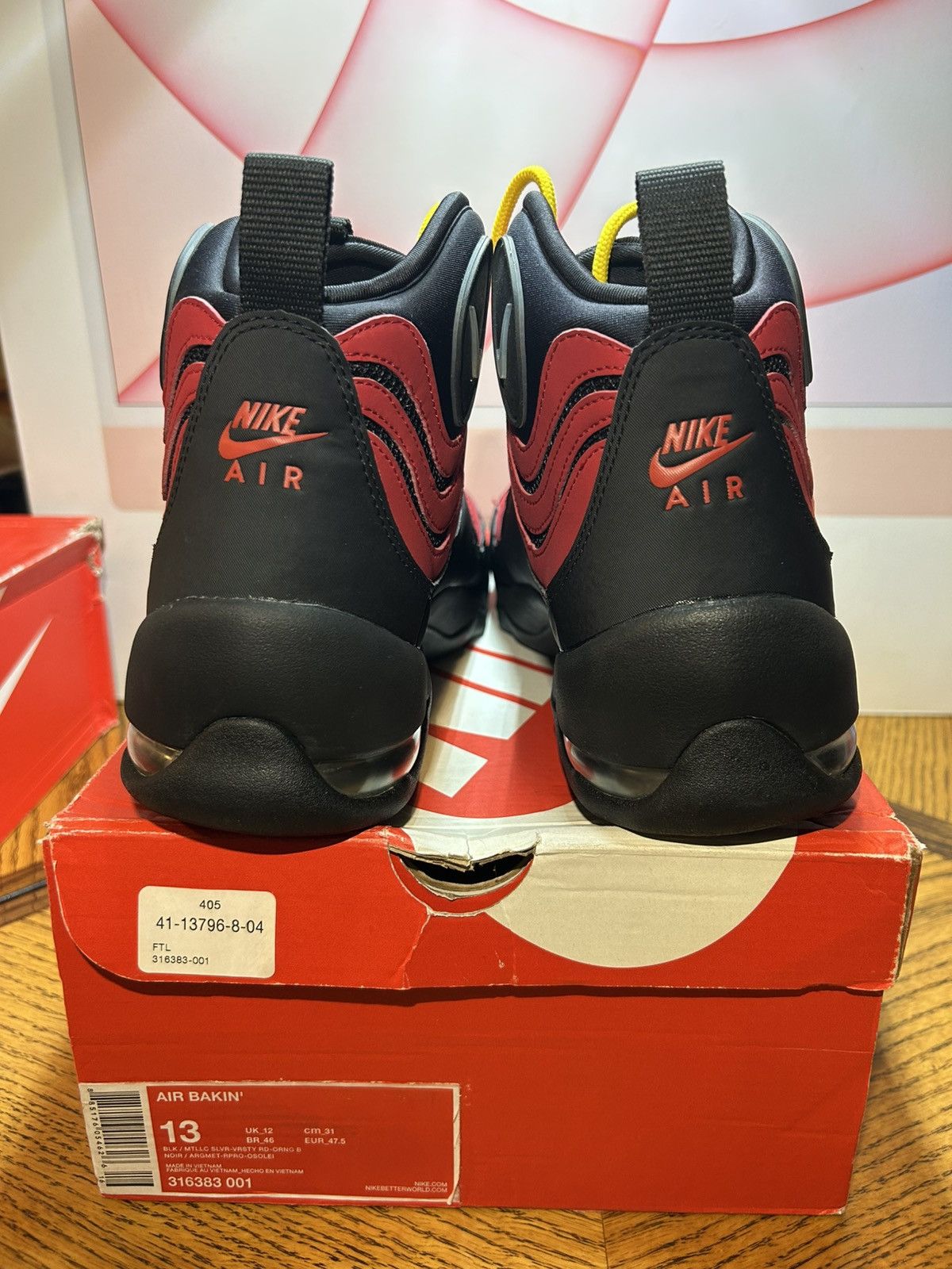 Nike Size 13- Nike Air Bakin Retro OG (2014) Red/Yellow Hardaway Size US 13 / EU 46 - 4 Thumbnail