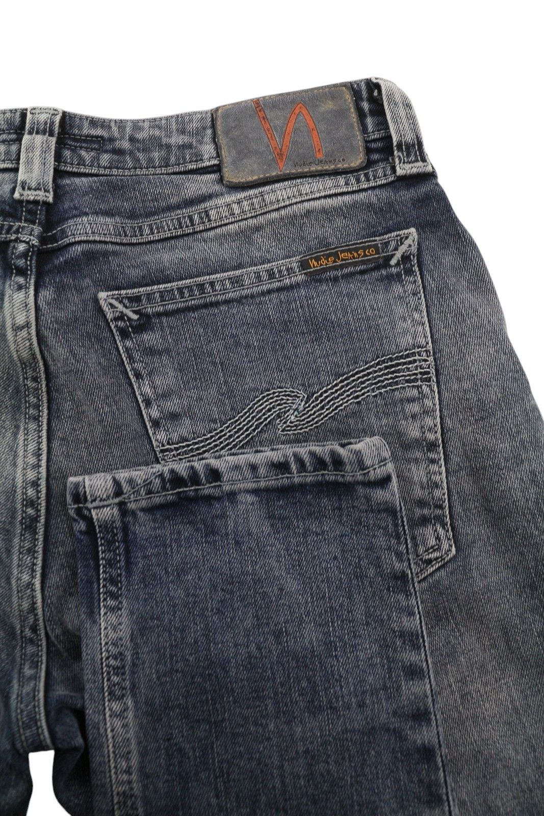 Nudie Jeans SKINNY LIN PATCHES W30/L32 Grey Washed Denim Jeans 86090 Size US 30 / EU 46 - 5 Thumbnail