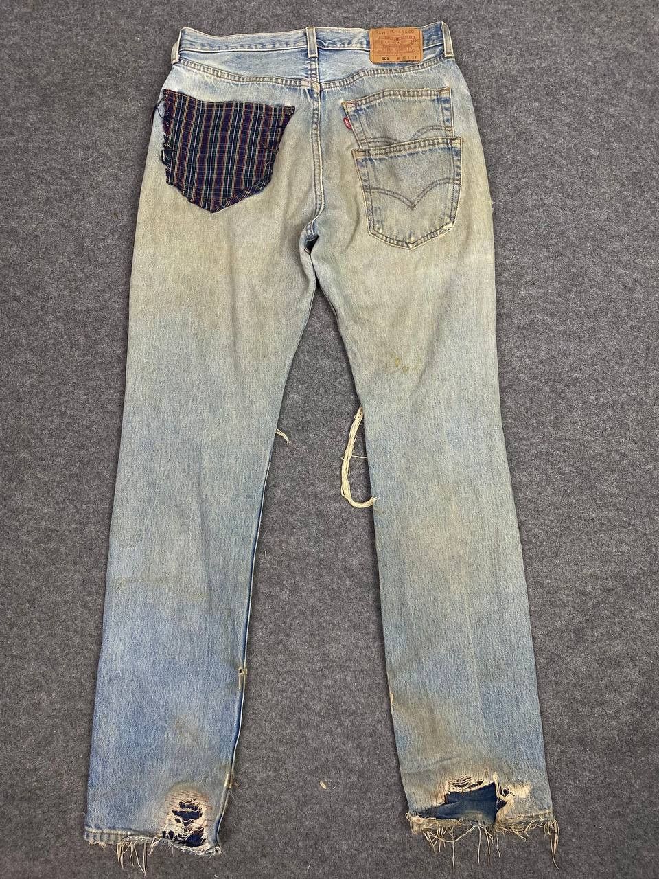 Levi's vintage levis 501 custom distressed denim nice design Size 32" / US 10 / IT 46 - 2 Thumbnail