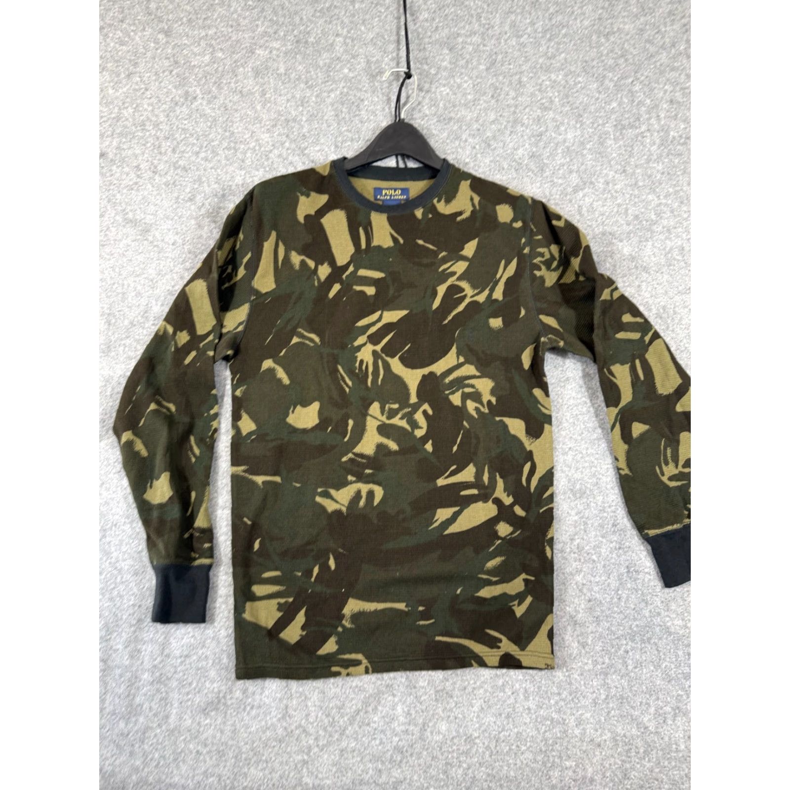 Polo Ralph Lauren Polo Ralph Lauren Thermal Shirt Mens S Green Camouflage Waffle Knit Long Sleeve Crew Neck Size US S / EU 44-46 / 1 - 3 Thumbnail