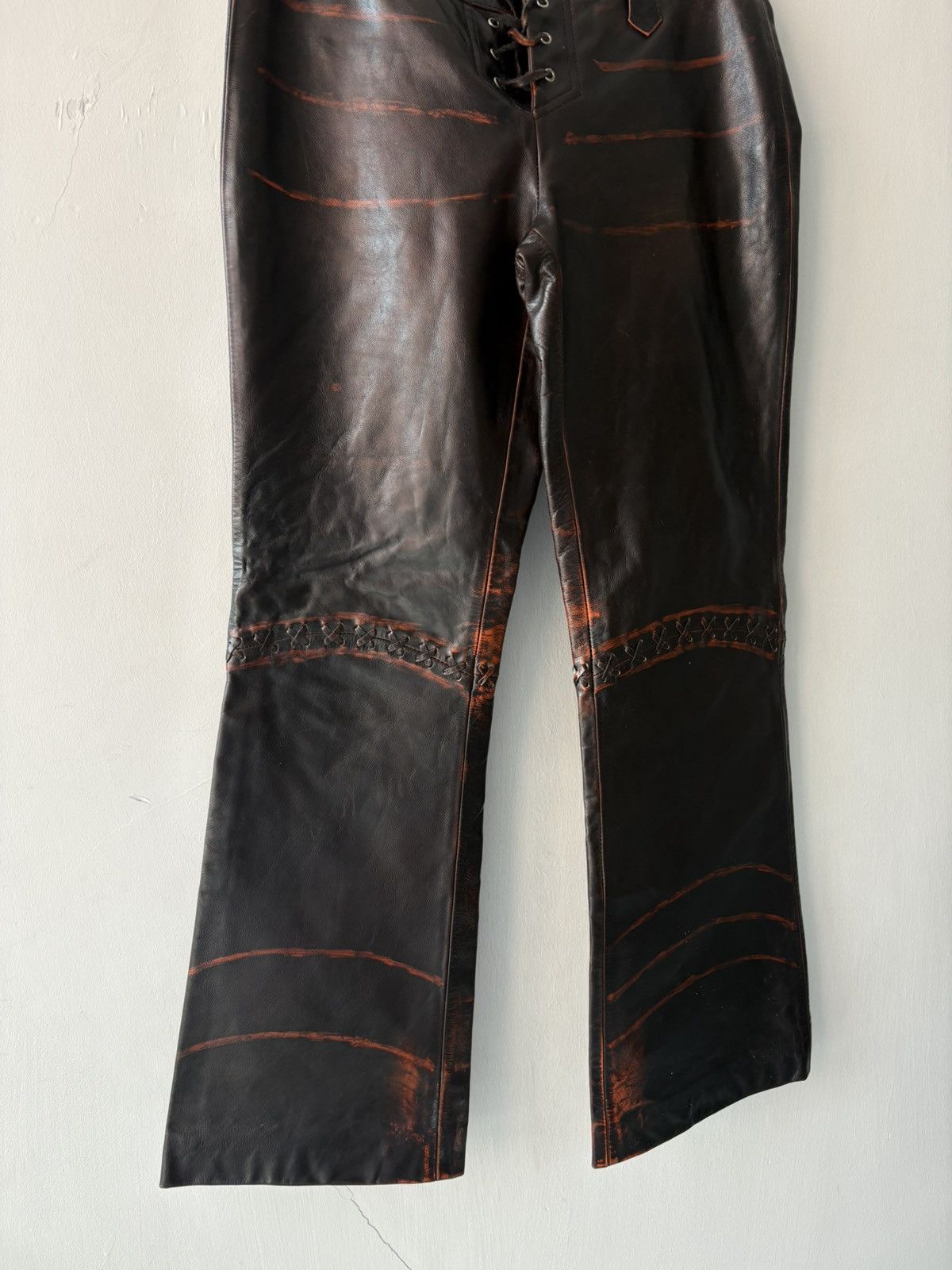 Vintage Vintage leather trousers Size 27" / US 4 / IT 40 - 4 Thumbnail