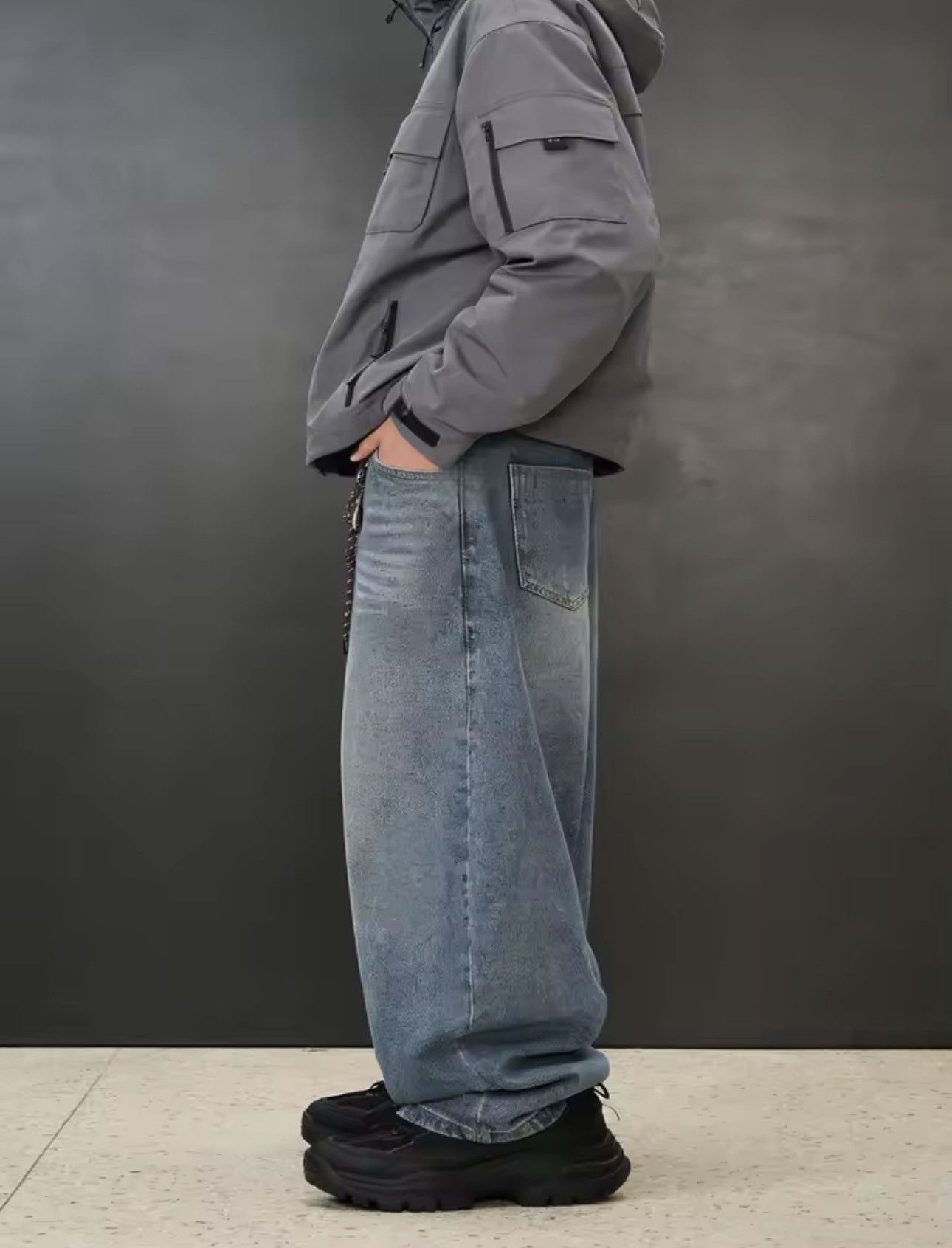Jean Classic Loose Y2k Streetwear Baggy Jeans Pants Size US 30 / EU 46 - 3 Thumbnail