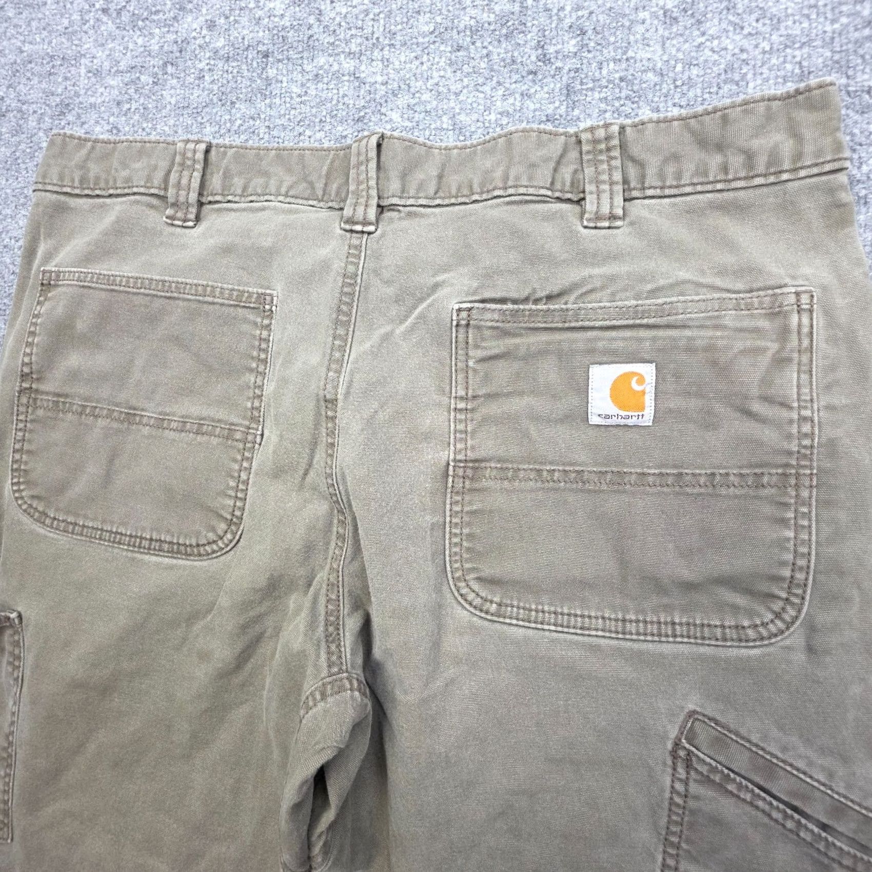 Carhartt Carhartt Double Knee Relaxed Rugged Pants Mens 38 x 30 (FITS 36 x 27) Green MOS - Workwear Size US 36 / EU 52 - 4 Thumbnail