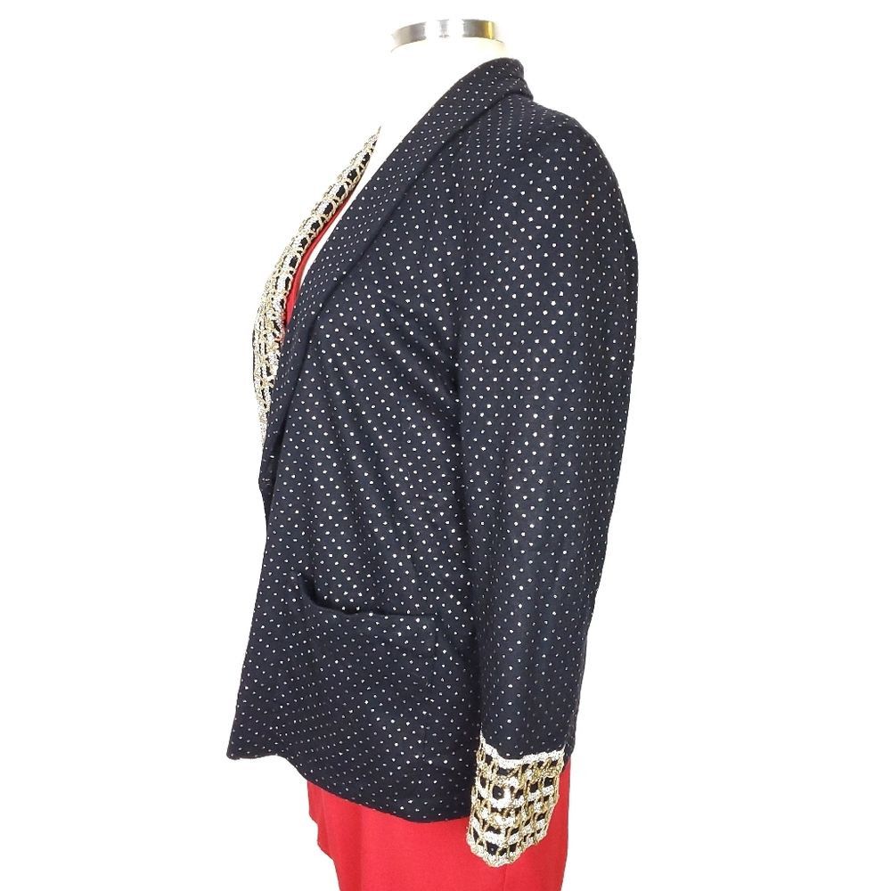 Vintage Vintage Gold & Silver 80s Sequin Blazer L Vogue Paris Size L / US 10 / IT 46 - 7 Thumbnail