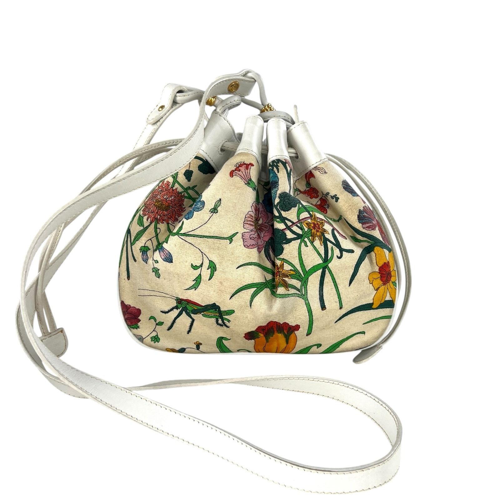 Gucci Gucci Vintage Flora Drawstring Crossbody Bag Size ONE SIZE - 1 Thumbnail