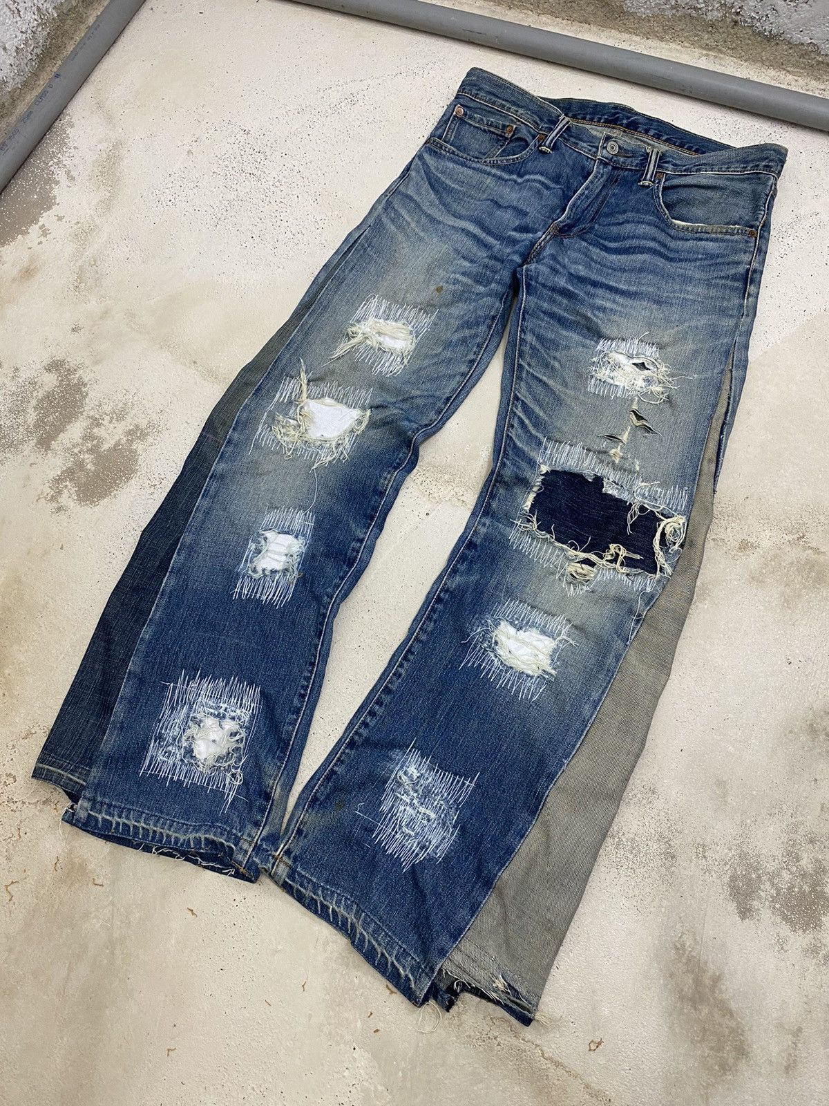 If Six Was Nine × Kapital × Levi's Vintage Flare Levis 502 Wide Legs Distressed Undercover Size US 34 / EU 50 - 2 Thumbnail