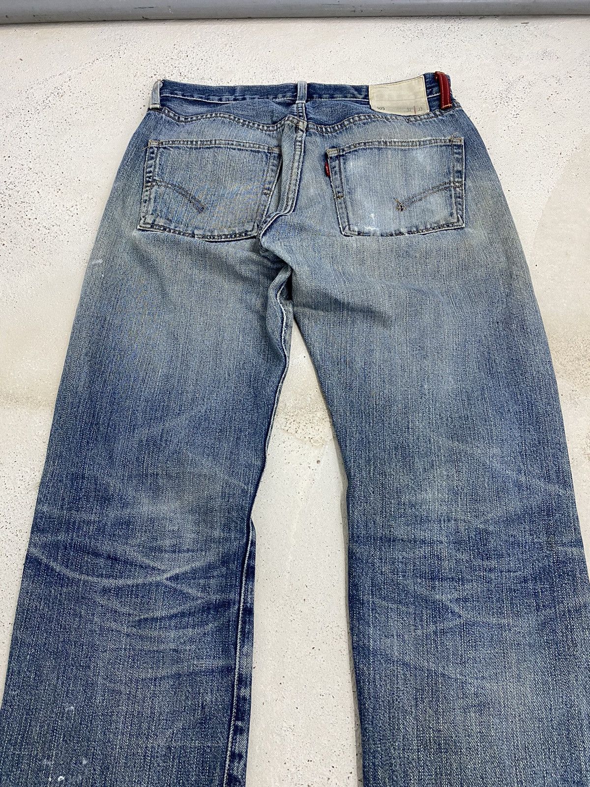 Levi's Levis 505 Japan Market J03 Button Distress Denim Washed Size US 30 / EU 46 - 12 Thumbnail