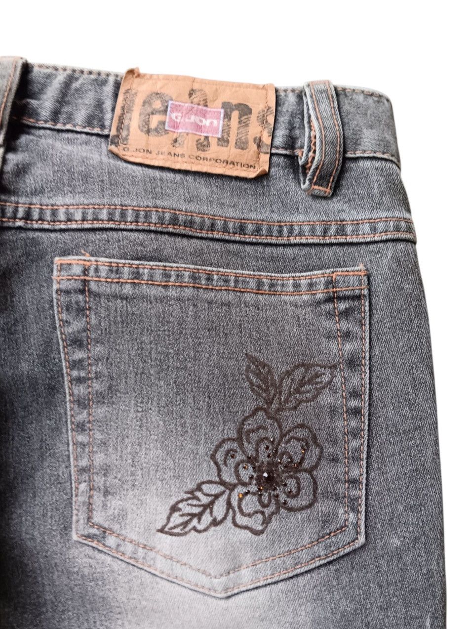 Japanese Brand G.jon flare flower tattoo jeans Size US 28 / EU 44 - 9 Thumbnail
