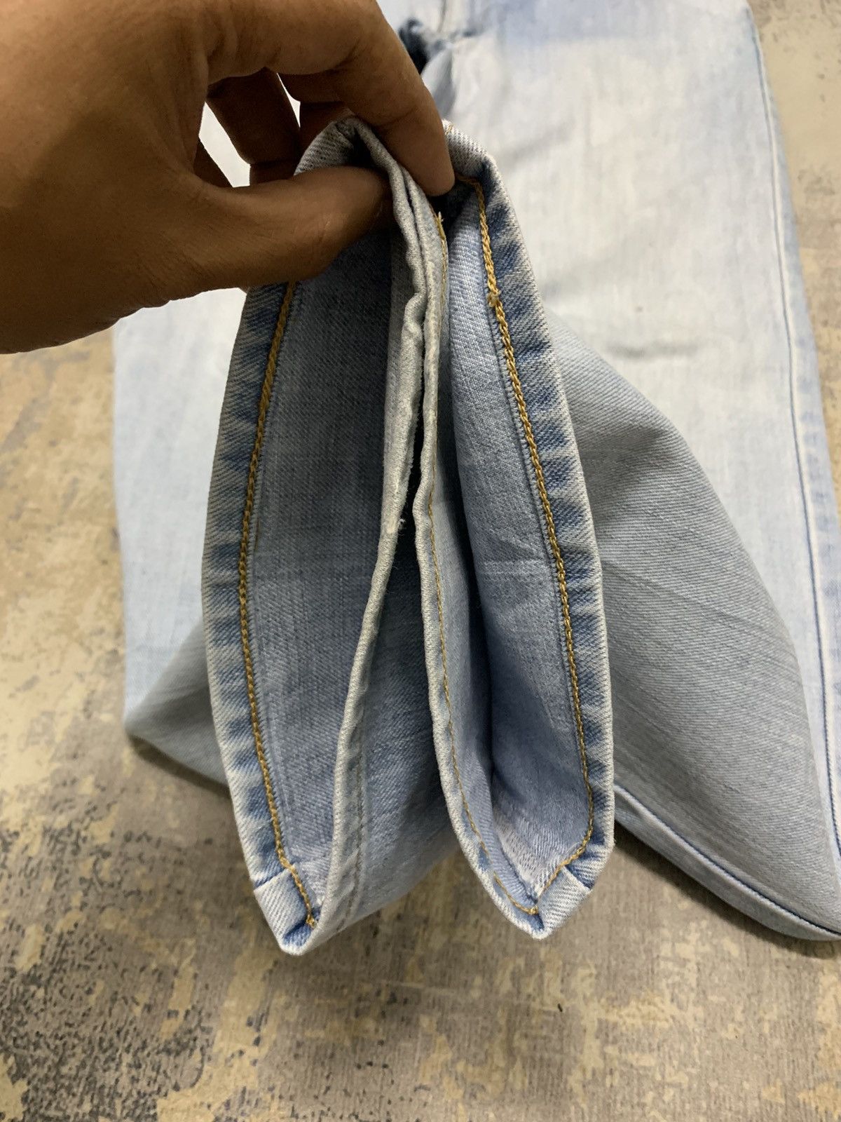 Japanese Brand Edwin Straight Leg Blue Wash Jeans Streetwear W35 Size US 35 - 5 Thumbnail
