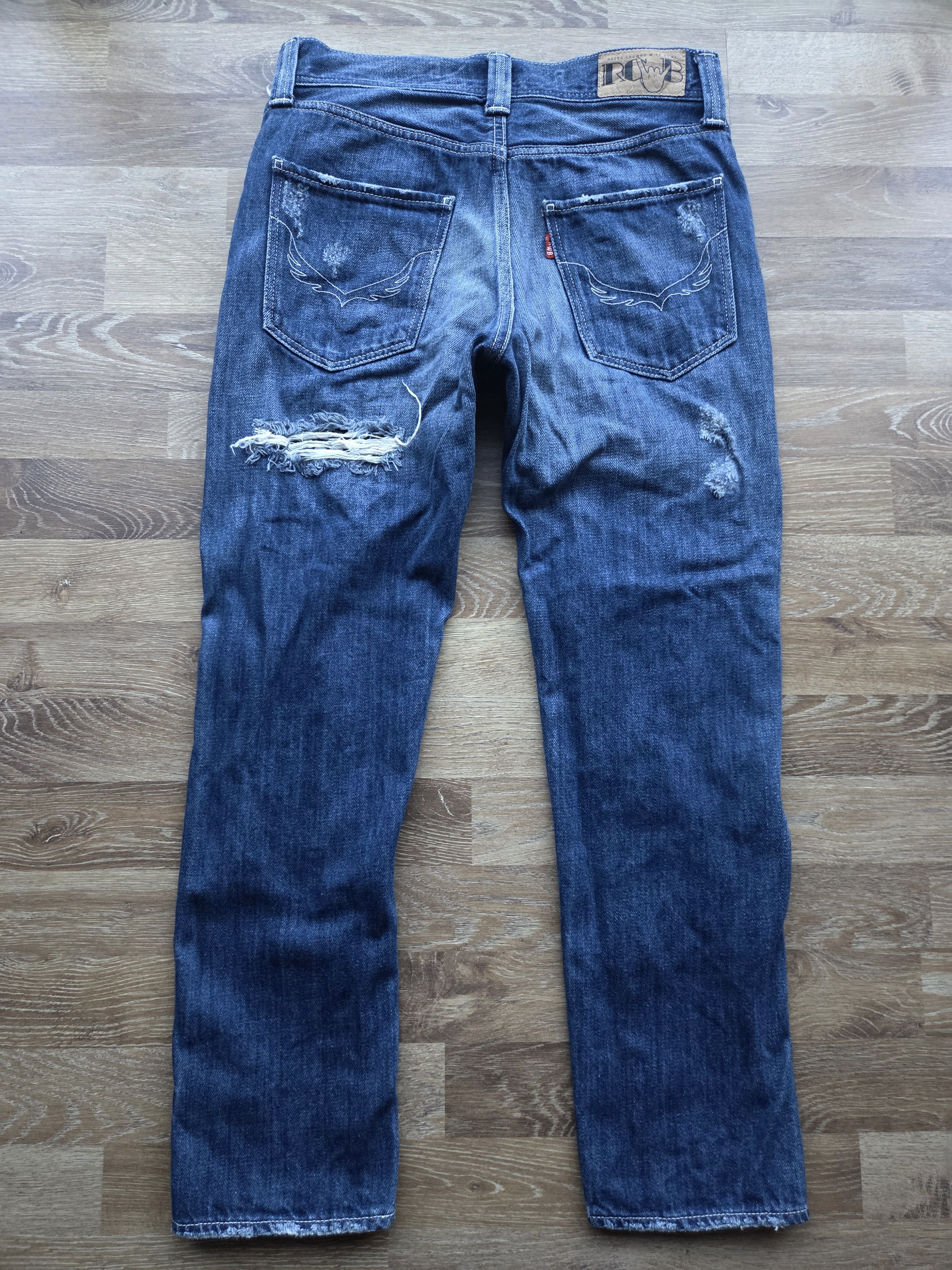 Japanese Brand Distressed Ripped Off RCWB Rodeo Crowns Red Selvedge Denim Size US 30 / EU 46 - 2 Thumbnail