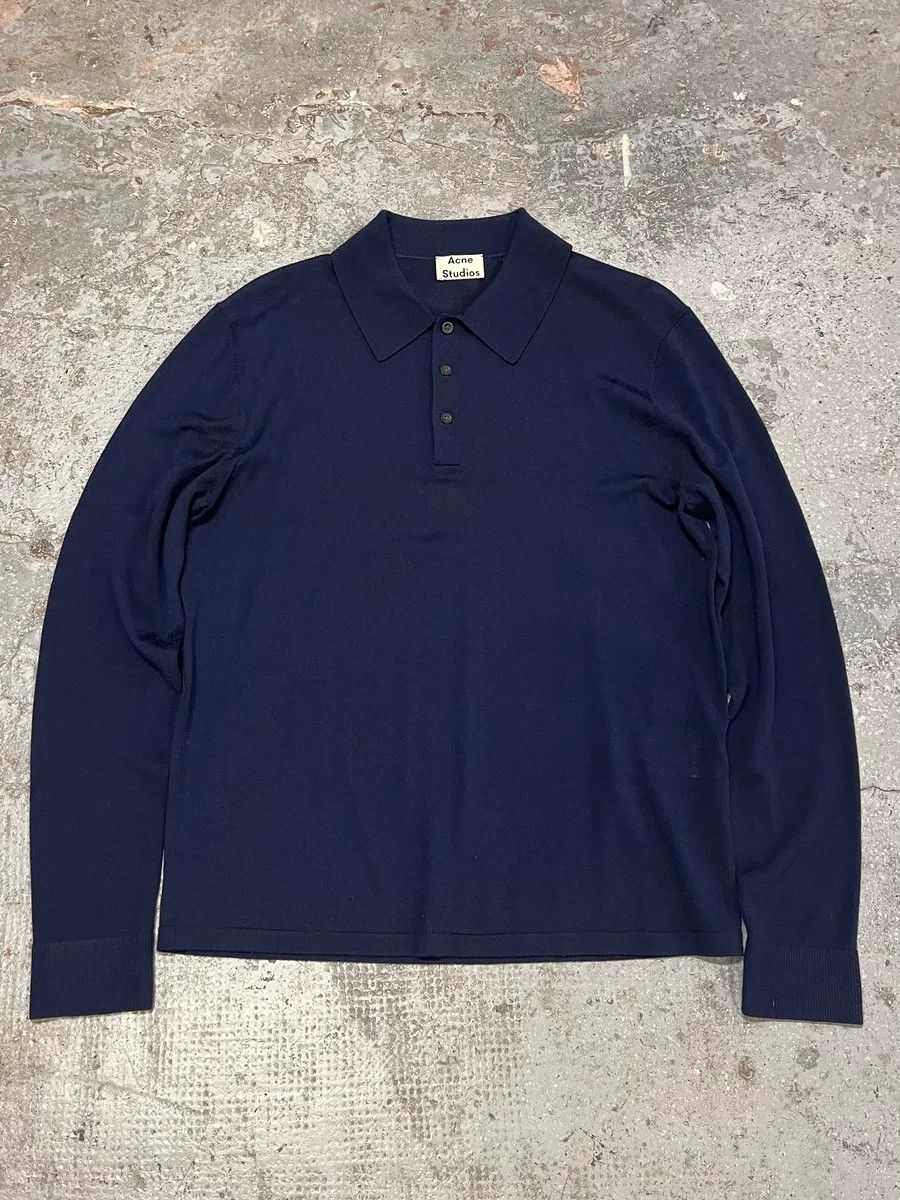 Acne Studios Navy Wool Polo Sweater