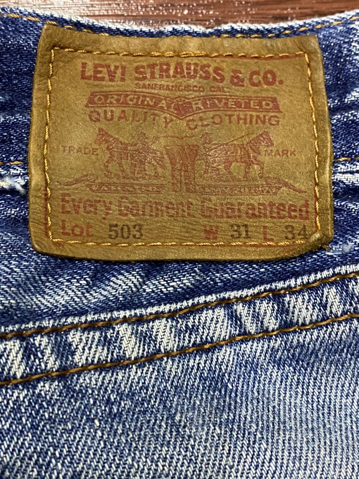 Levi's Vintage Clothing Vintage Levis 503 80’s Faded Wash Distressed Loose Jeans Size US 32 / EU 48 - 14 Thumbnail