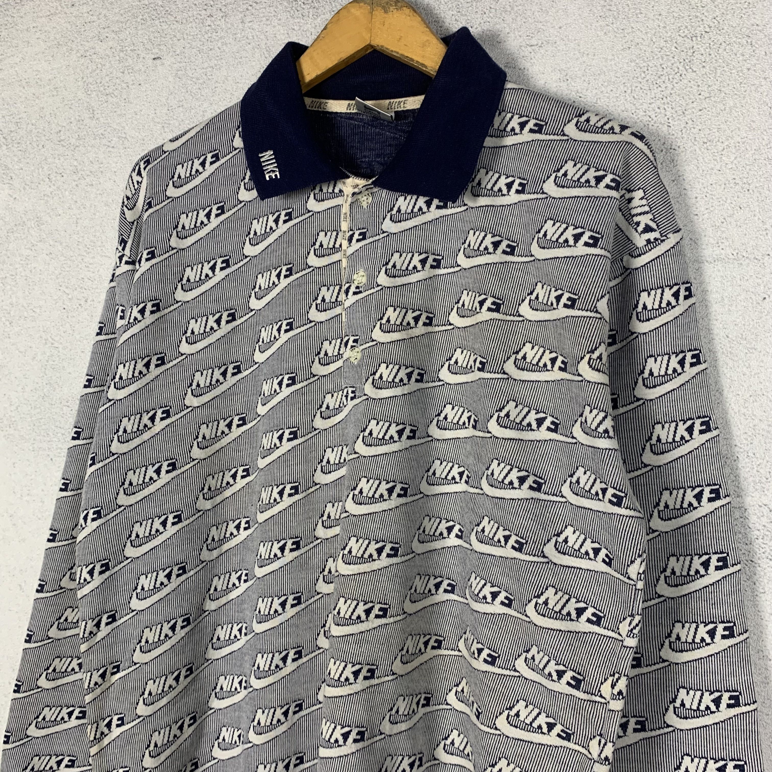 Nike Vintage 90s Nike Swoosh Overprint Longsleeve Tshirt Size US L / EU 52-54 / 3 - 3 Thumbnail