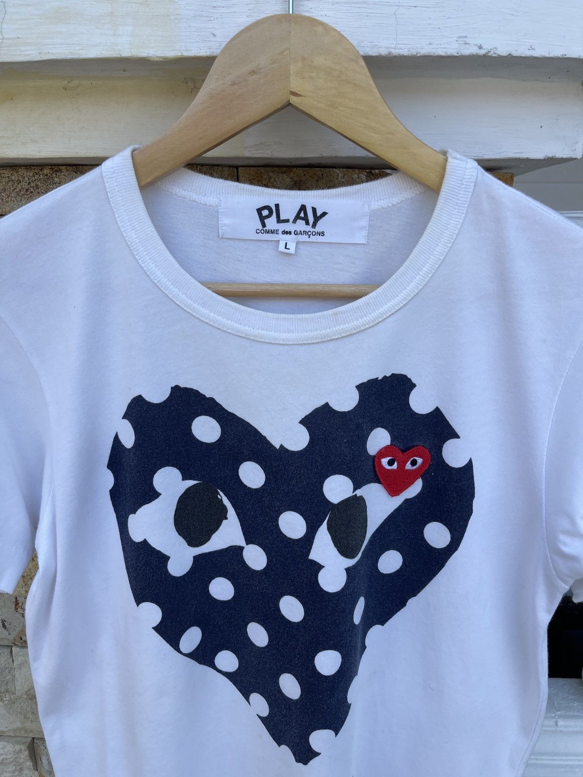 Comme des Garcons × Comme des Garcons PLAY × Comme des Garcons SHIRT Last Drop🔥Rare🔥Comme Des Garcons Play Double Heart Logo Tee Size US L / EU 52-54 / 3 - 2 Thumbnail