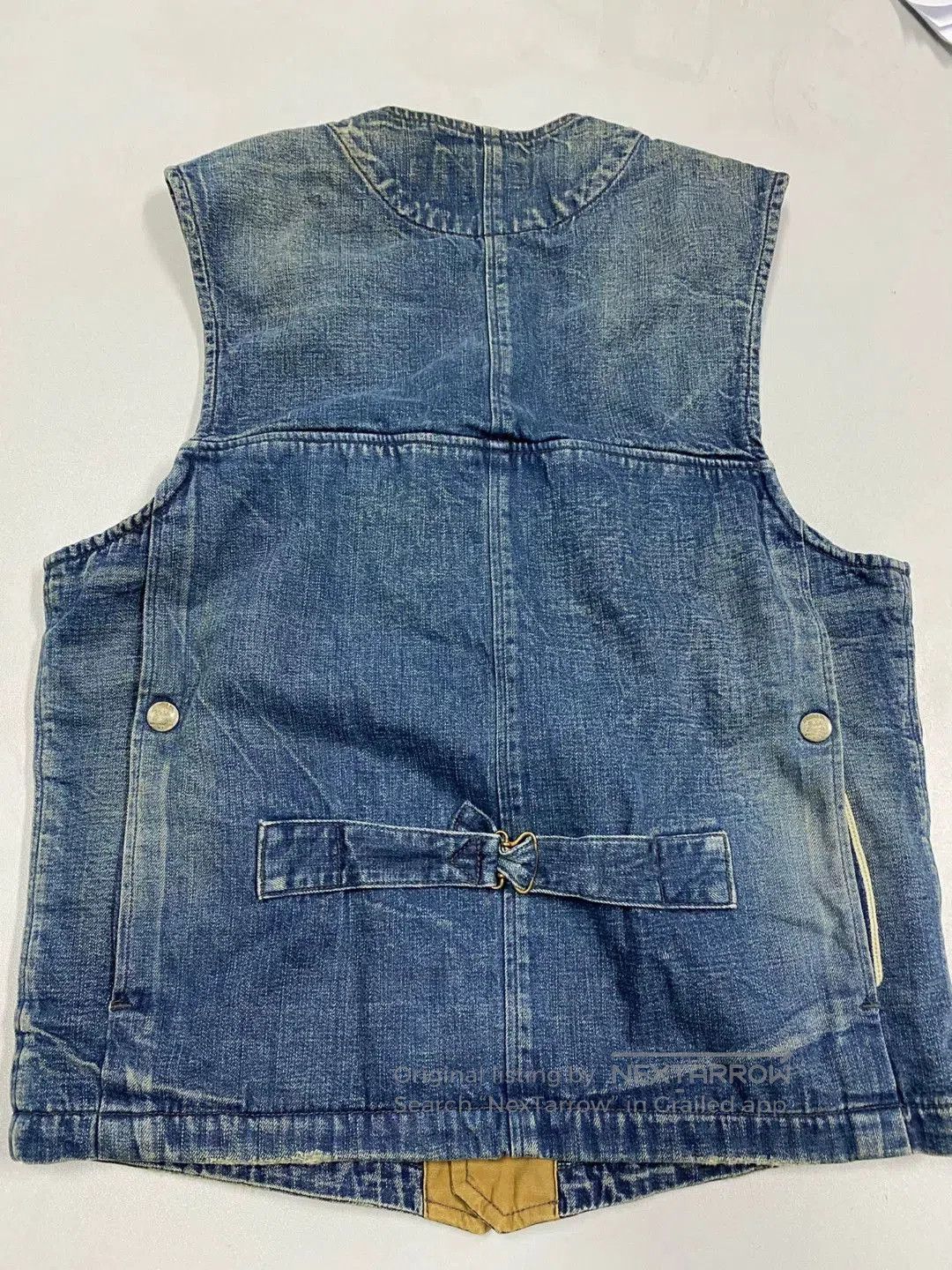 RRL Ralph Lauren vintage rrl denim vest with heavy washing. Size US XS / EU 42 / 0 - 7 Thumbnail