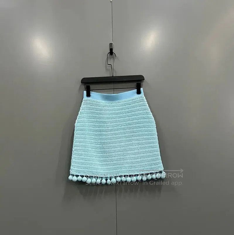 Burberry Burberry Summer Blue Cotton Skirt. Size 23" - 2 Thumbnail