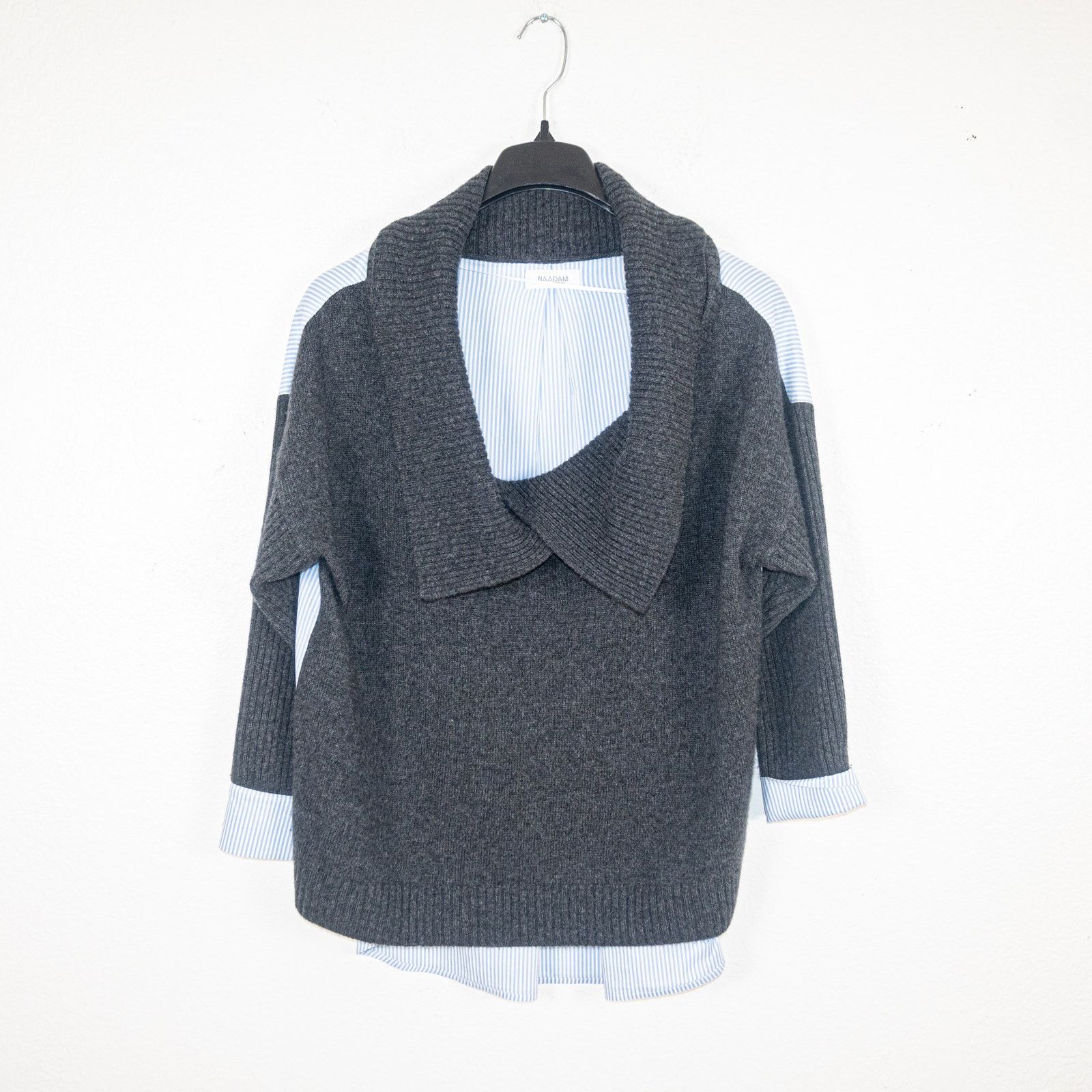 NAADAM NAADAM $325 Off The shoulder Tunic Top Gray wool cashmere Size XL / US 12-14 / IT 48-50 - 7 Thumbnail