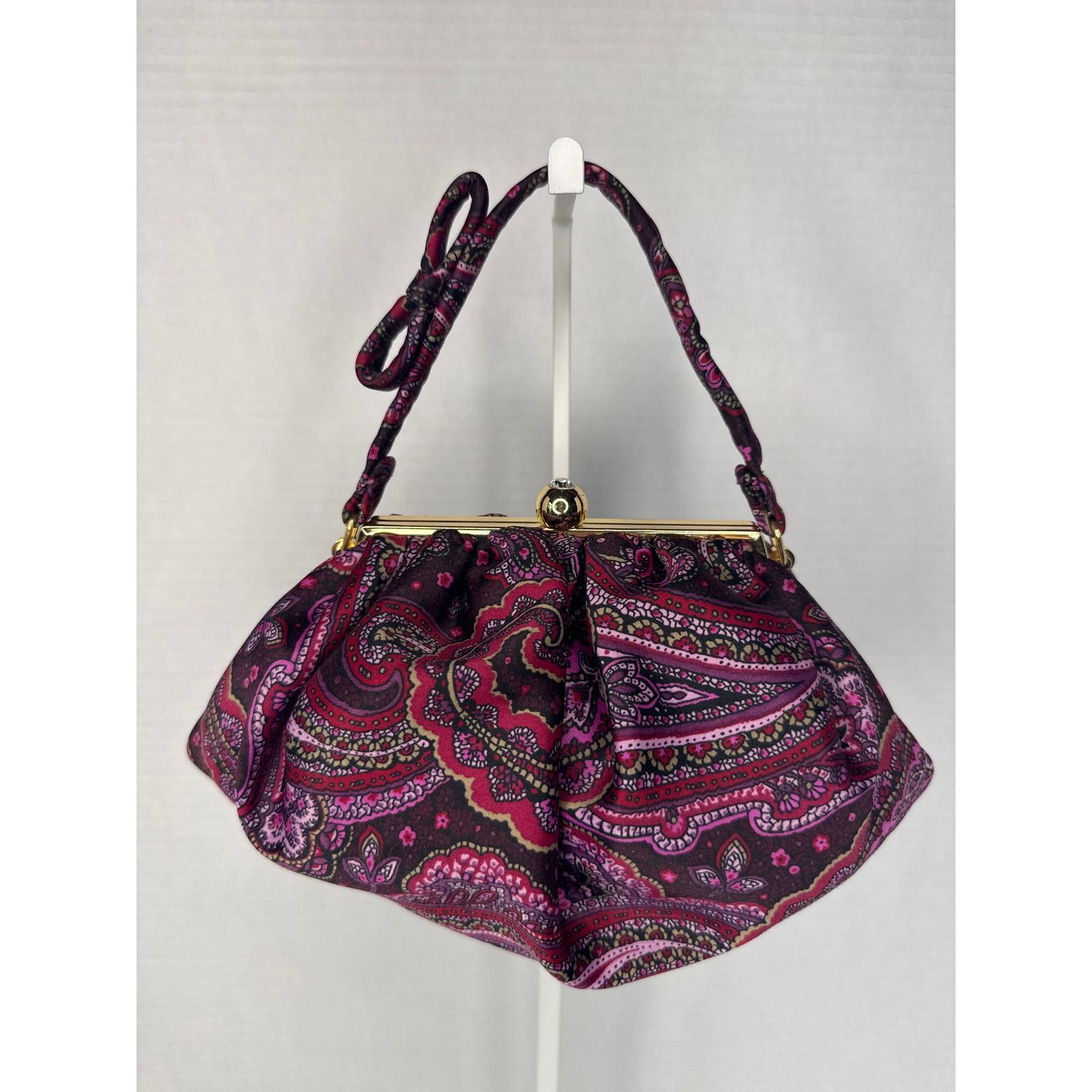 Ann Taylor Retro Paisley Ann Taylor Loft Evening Bag Gemstone Bow Size ONE SIZE - 11 Thumbnail