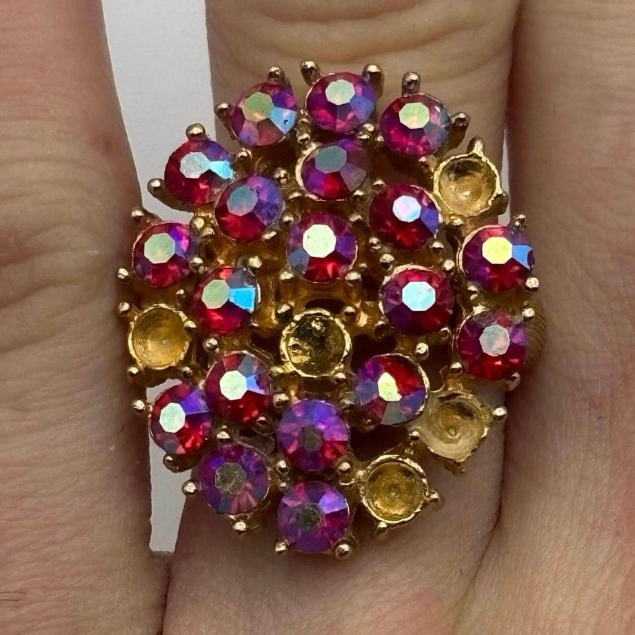 Other Pink & Gold Crystal Ring Size ONE SIZE - 1 Thumbnail