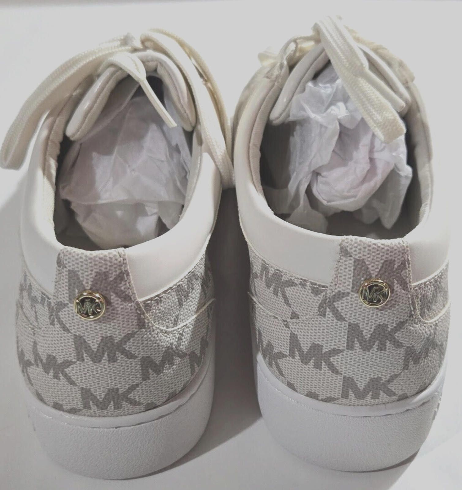Michael Kors Womens Michael Kors Juno Stripe Lace-Up Shoe Vanilla 9 M NEW Size US 9 / IT 39 - 8 Thumbnail