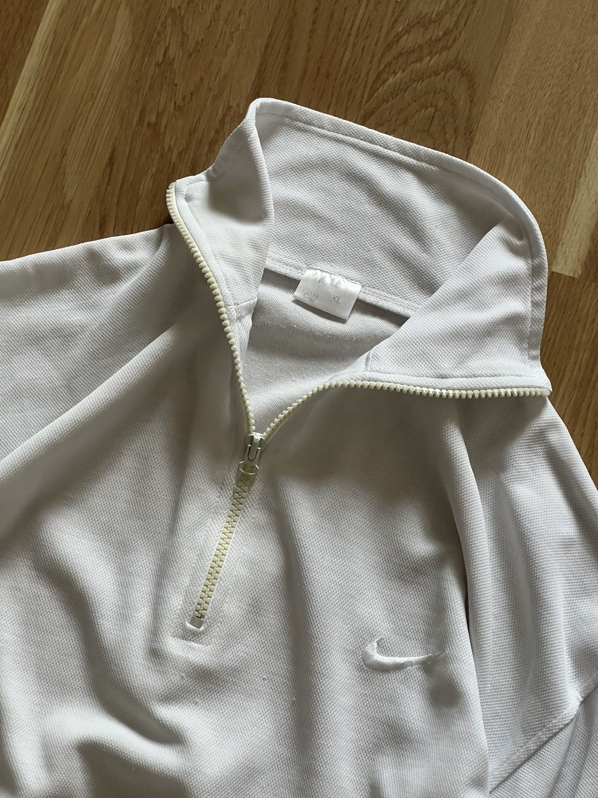 Nike × Vintage Nike vintage drill zip sweatshirt 1/3 zip white 00s Size US L / EU 52-54 / 3 - 4 Thumbnail